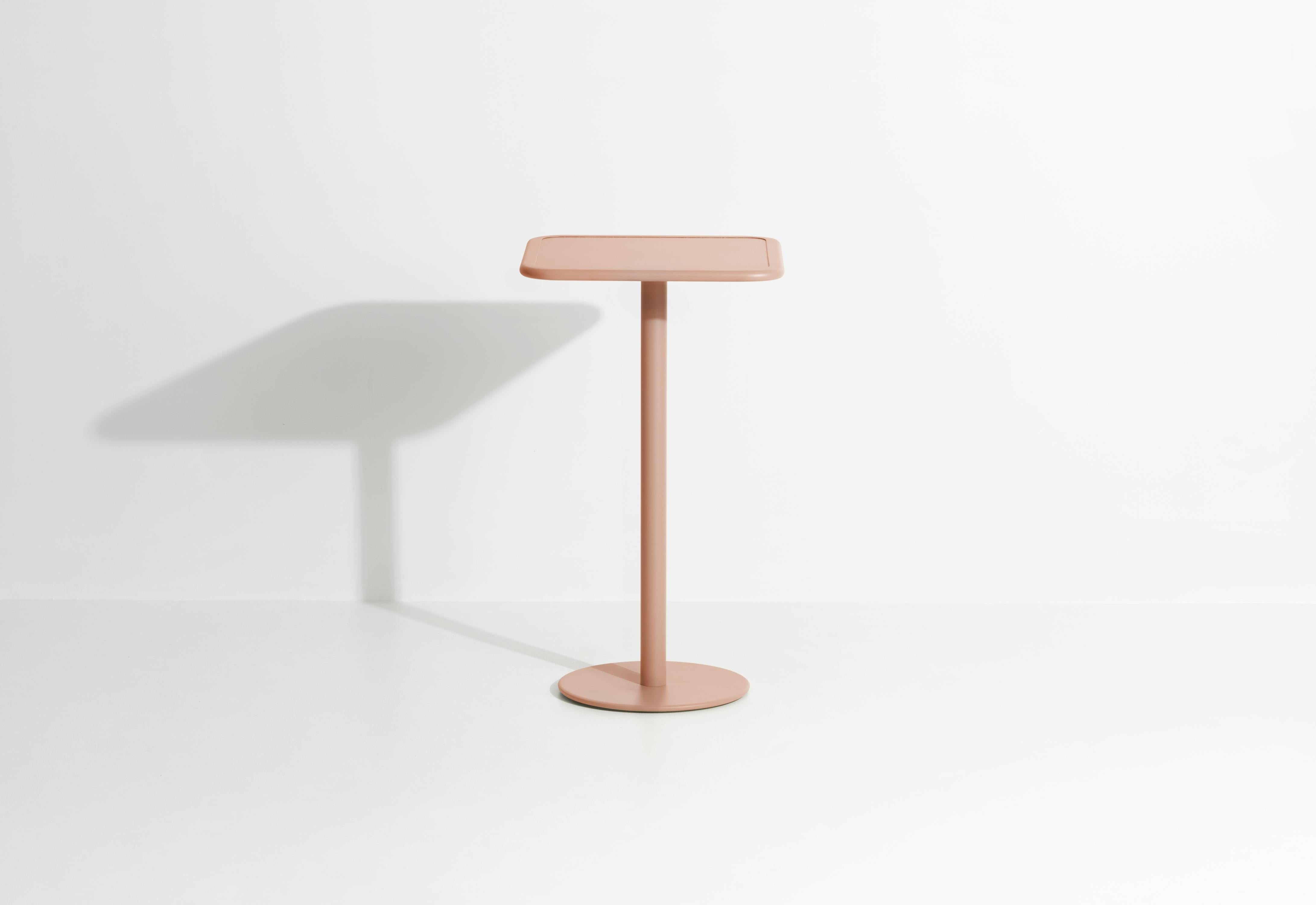 Petite Friture Week-End Square High Table in Blush Aluminium, 2017 In New Condition For Sale In Brooklyn, NY