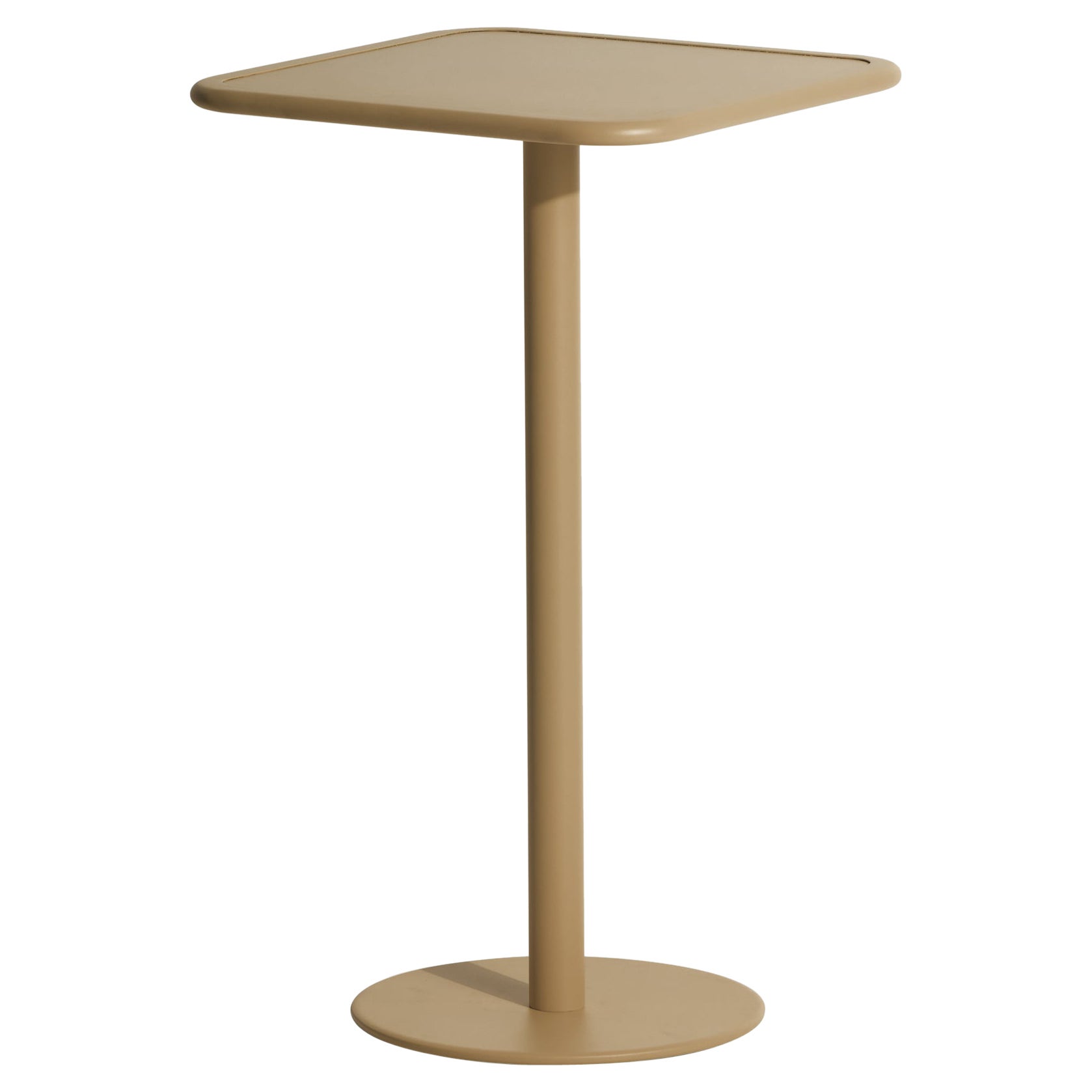 Kleiner quadratischer Friture Week-End-Hoher Tisch aus Gold-Aluminium, 2017