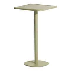 Petite table haute carrée Week-end en aluminium vert jade, 2017
