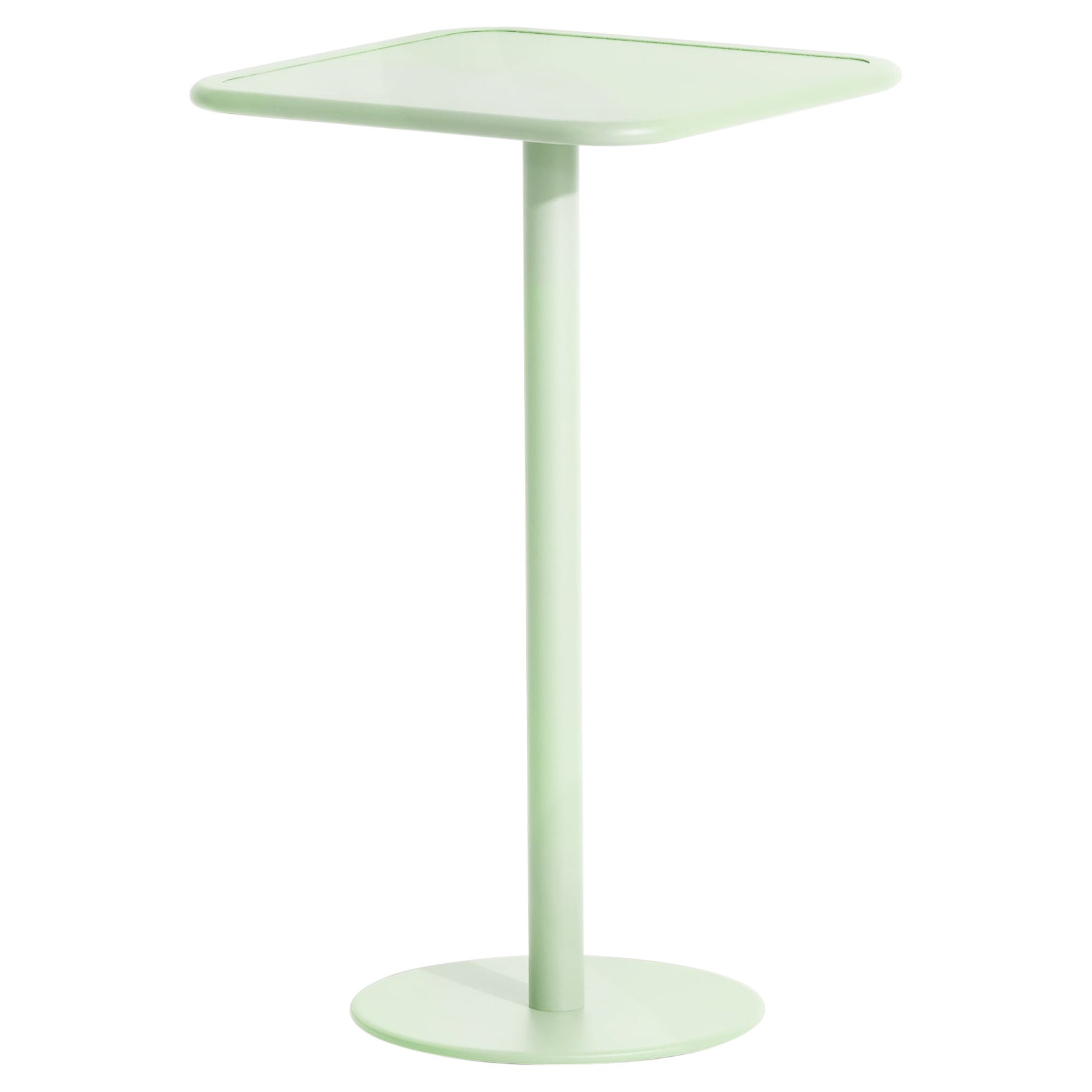 Tavolo alto quadrato Petite Friture Week-End in alluminio verde pastello, 2017