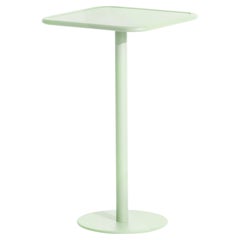 Tavolo alto quadrato Petite Friture Week-End in alluminio verde pastello, 2017
