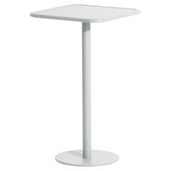 Kleiner quadratischer Friture Week-End-Hoher Tisch aus perlengrauem Aluminium, 2017
