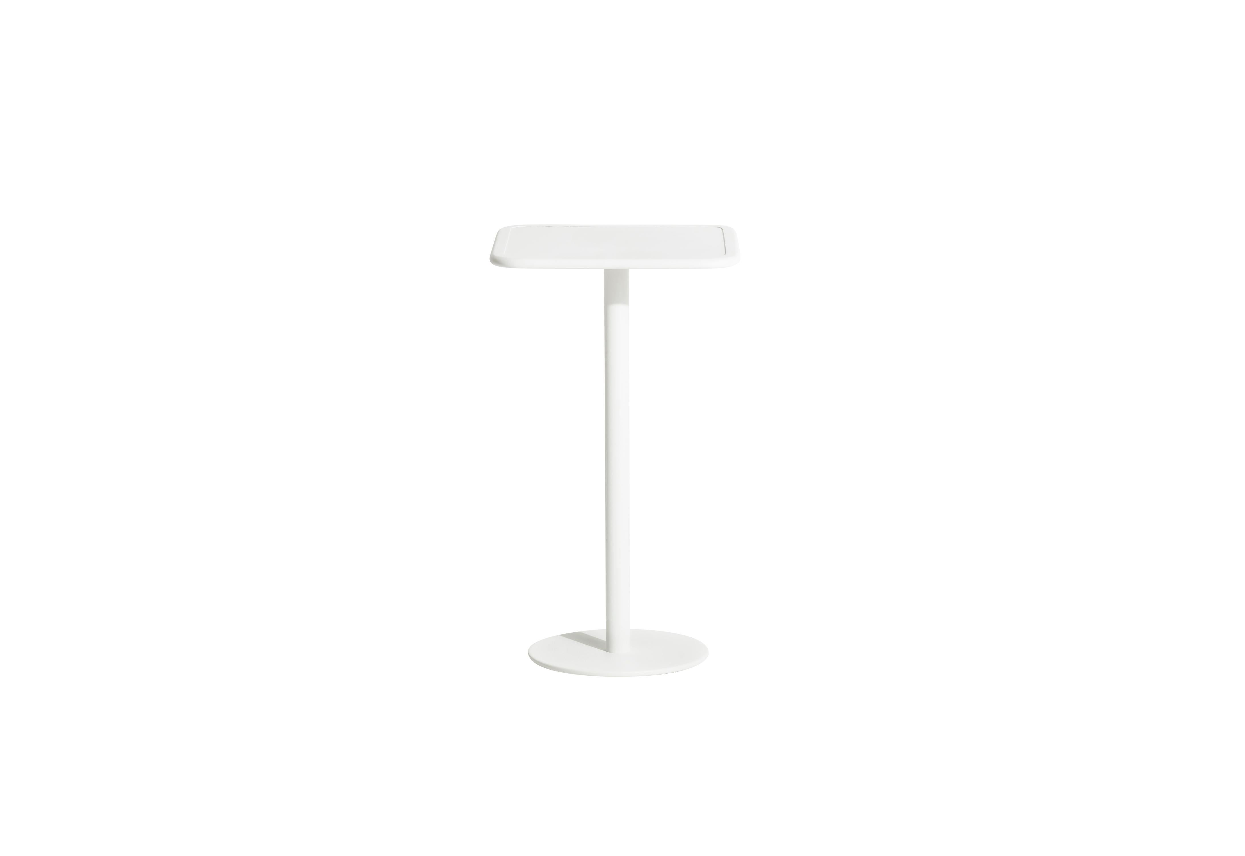 Petite Friture Week-End Square High Table in White Aluminium by Studio BrichetZiegler, 2017

The week-end collection is a full range of outdoor furniture, in aluminium grained epoxy paint, matt finish, that includes 18 functions and 8 colours for
