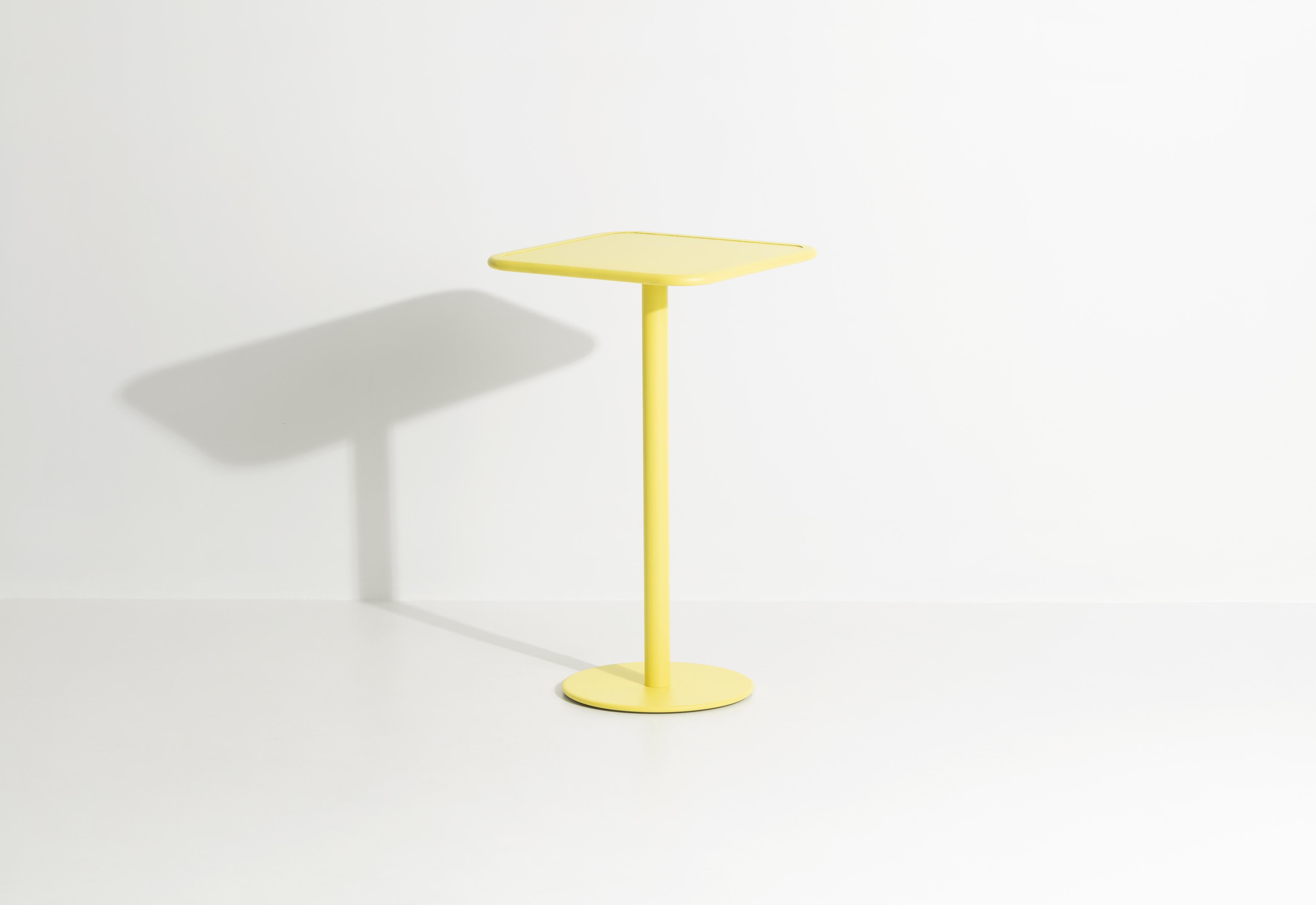 Chinese Petite Friture Week-End Square High Table in Yellow Aluminium, 2017 For Sale