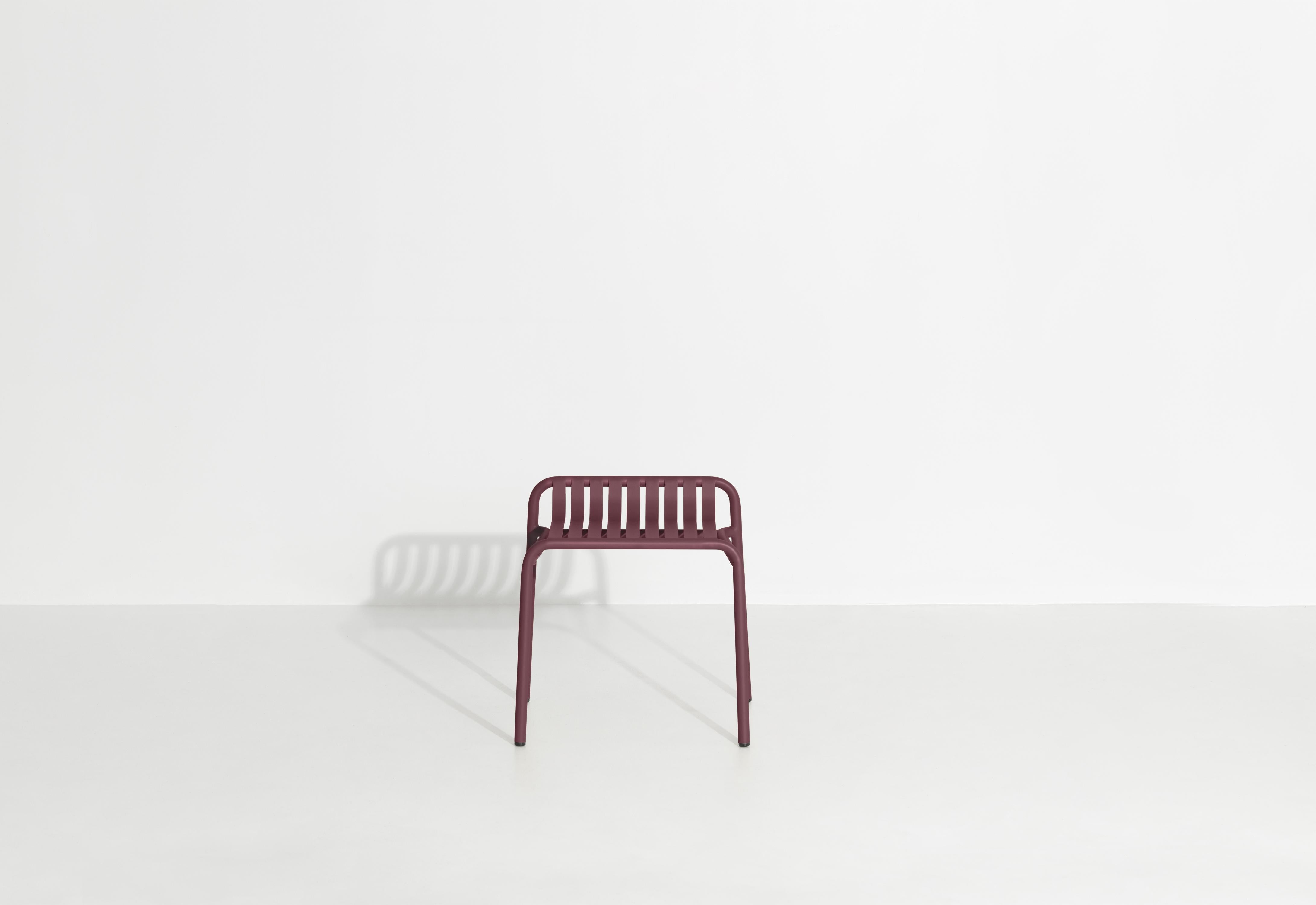 Chinese Petite Friture Week-End Stool in Burgundy Aluminium by Studio BrichetZiegler For Sale