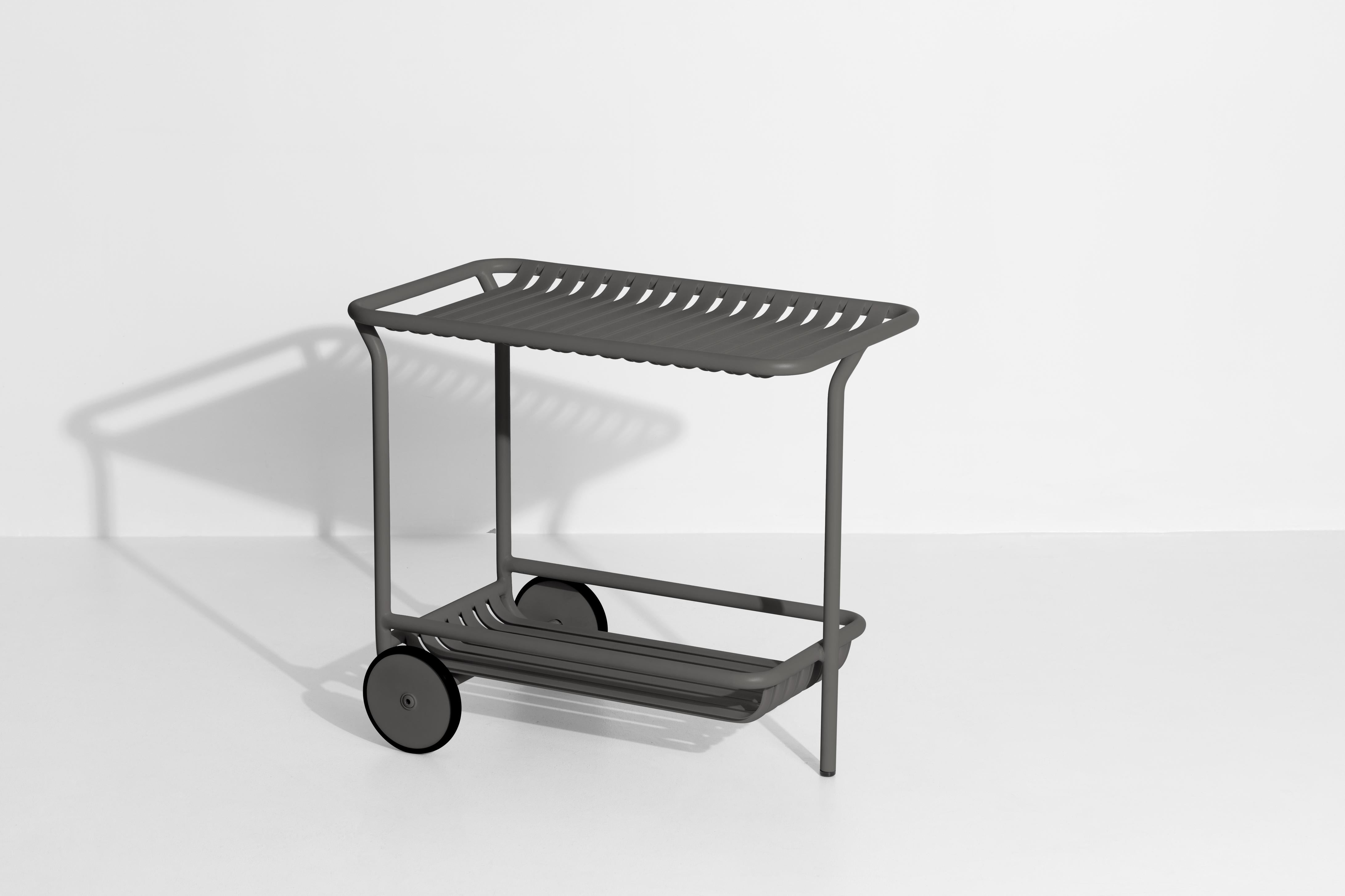 Petite Friture Week-End Trolley in Anthracite Aluminium by Studio BrichetZiegler, 2017

The week-end collection is a full range of outdoor furniture, in aluminium grained epoxy paint, matt finish, that includes 18 functions and 8 colours for the