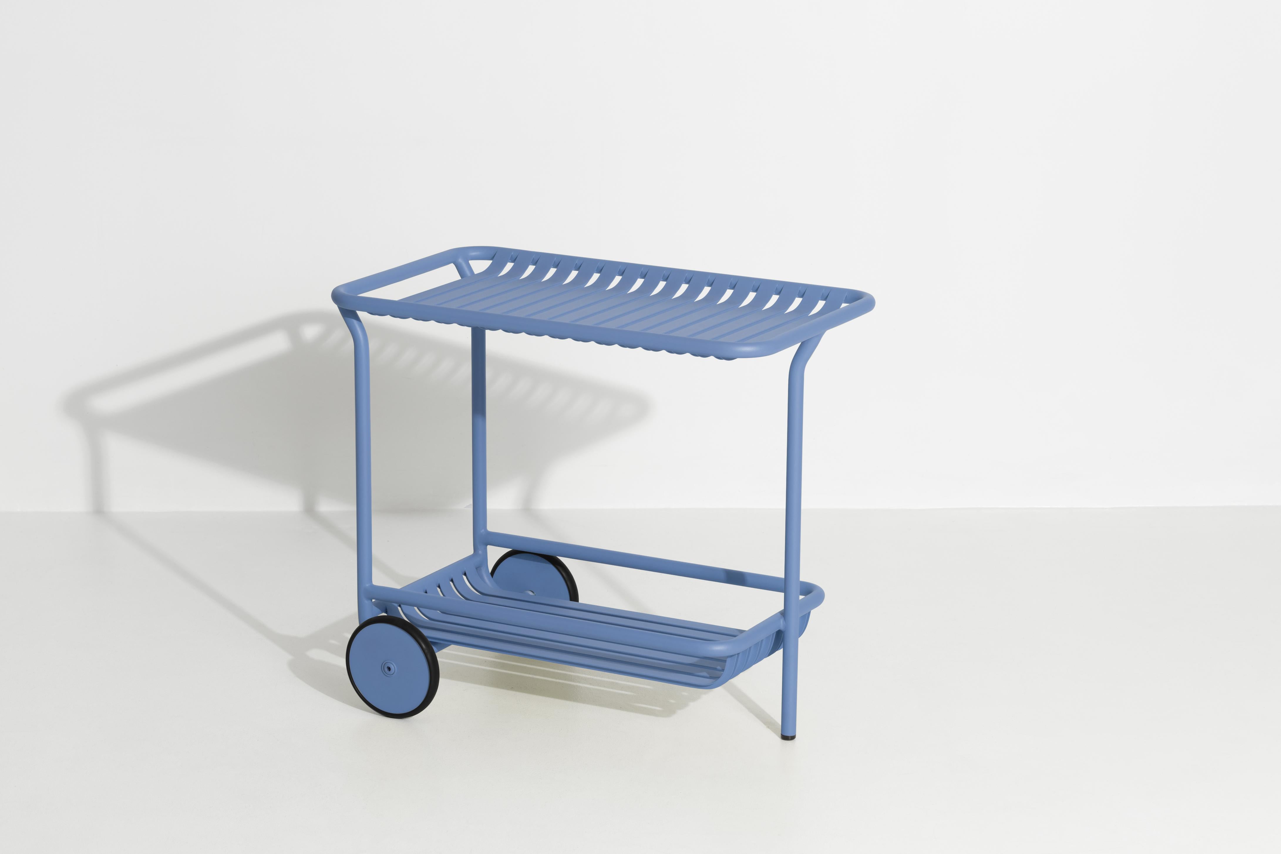 Petite Friture Week-End Trolley in Azur Blue Aluminium by Studio BrichetZiegler, 2017

The week-end collection is a full range of outdoor furniture, in aluminium grained epoxy paint, matt finish, that includes 18 functions and 8 colours for the