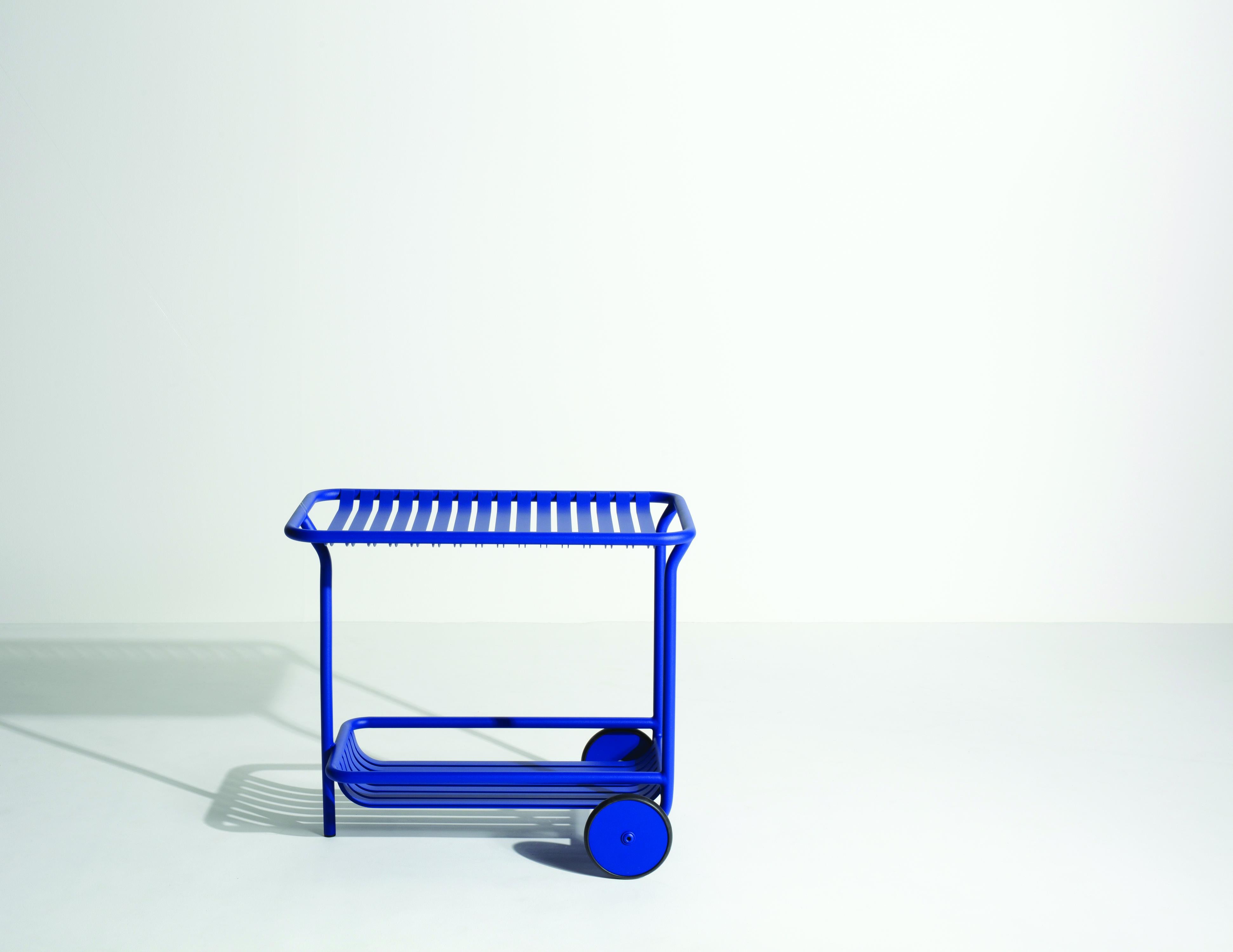 Chinese Petite Friture Week-End Trolley in Blue Aluminium by Studio BrichetZiegler For Sale