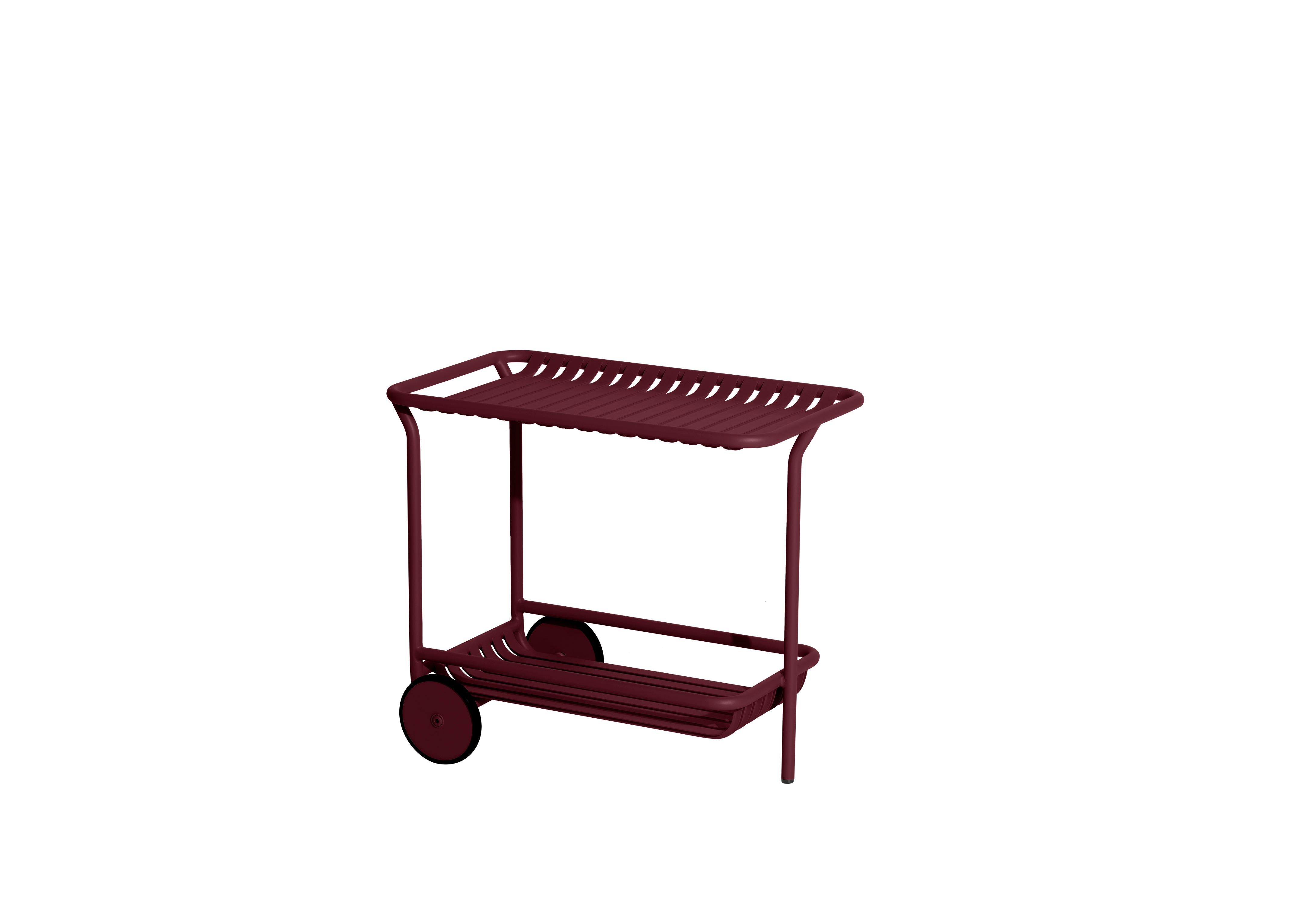 Petite Friture Week-End Trolley in Burgundy Aluminium by Studio BrichetZiegler, 2017

The week-end collection is a full range of outdoor furniture, in aluminium grained epoxy paint, matt finish, that includes 18 functions and 8 colours for the