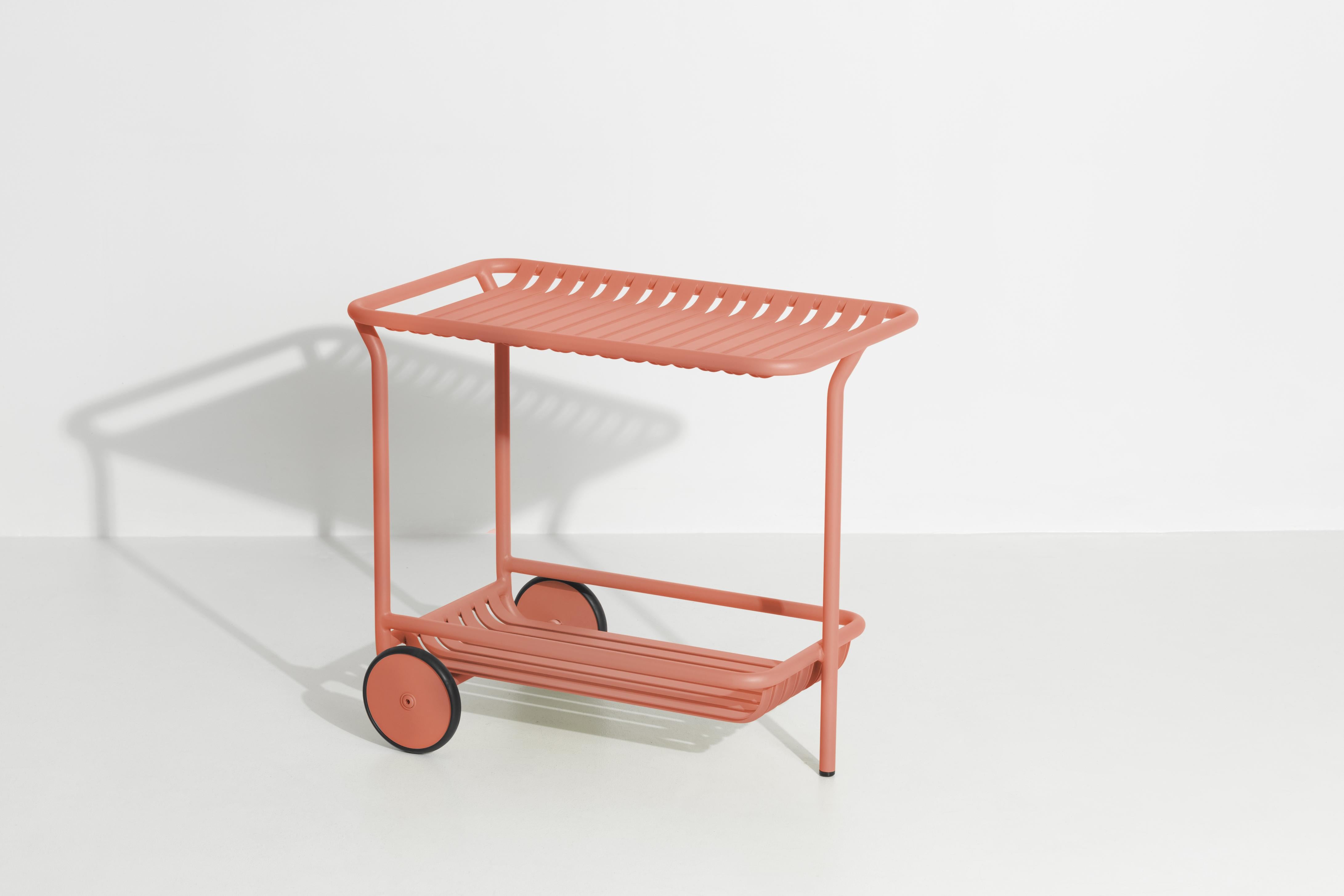 Petite Friture Week-End Trolley in Coral Aluminium by Studio BrichetZiegler, 2017

The week-end collection is a full range of outdoor furniture, in aluminium grained epoxy paint, matt finish, that includes 18 functions and 8 colours for the retail
