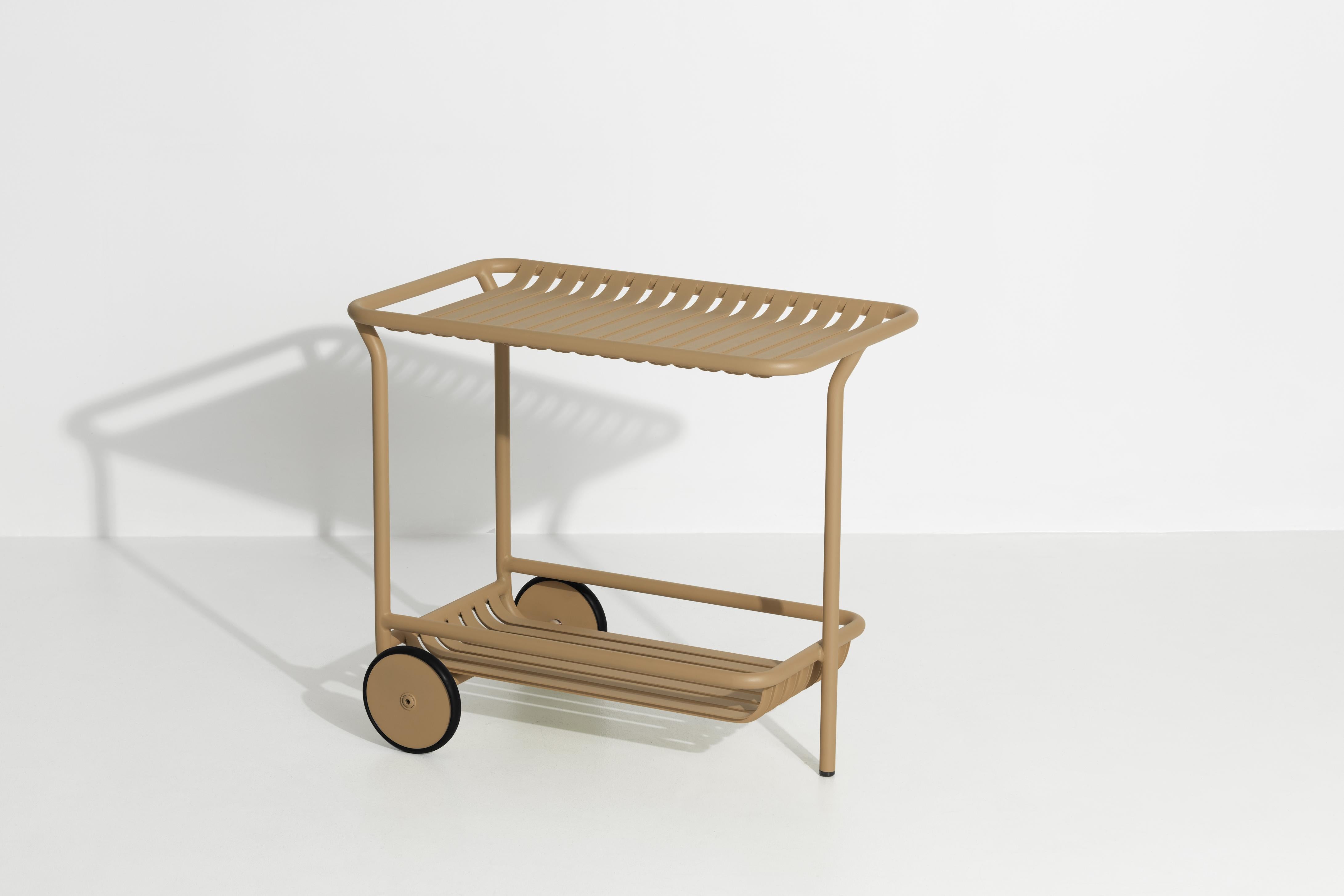 Petite Friture Week-End Trolley in Gold Aluminium by Studio BrichetZiegler, 2017

The week-end collection is a full range of outdoor furniture, in aluminium grained epoxy paint, matt finish, that includes 18 functions and 8 colours for the retail
