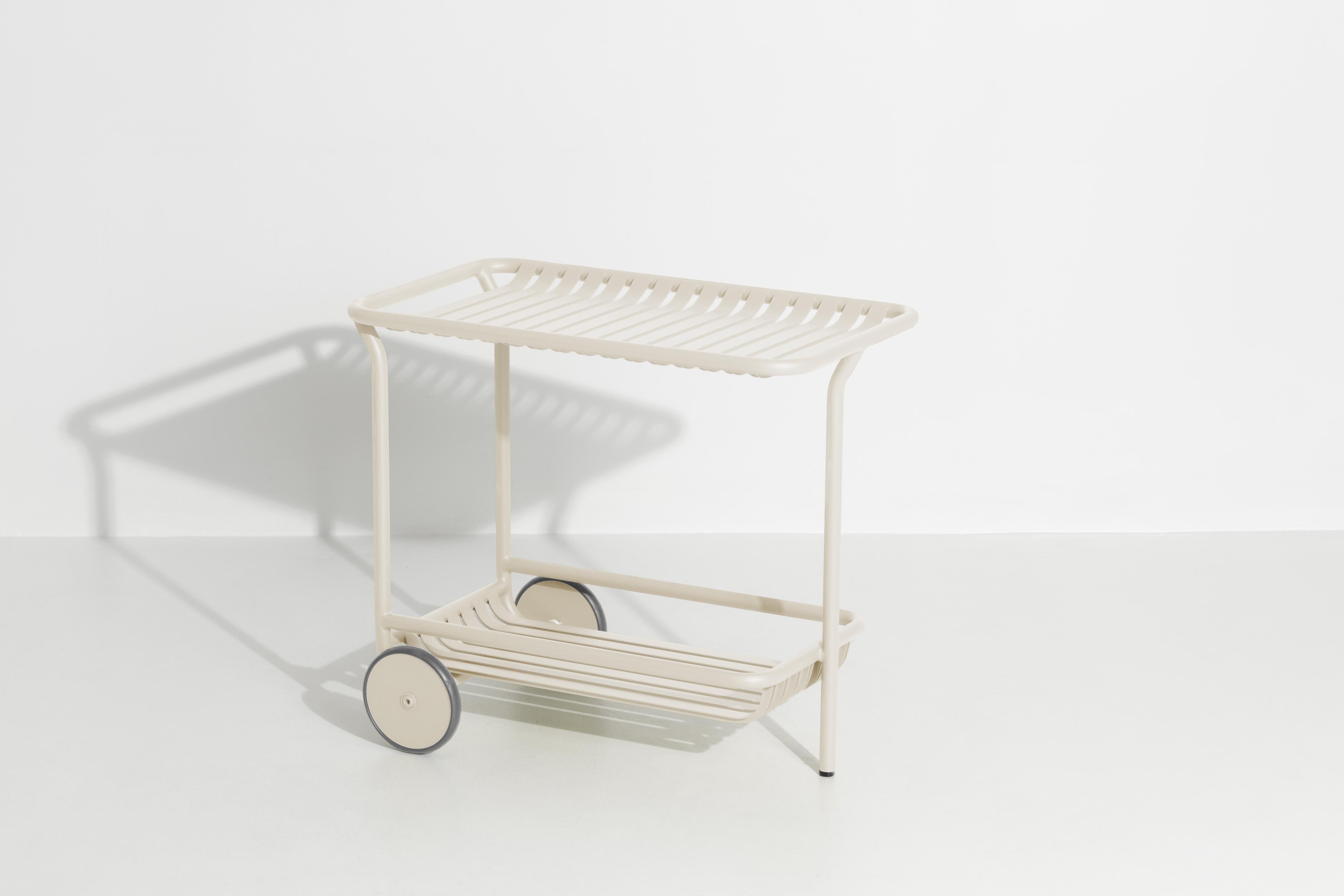Petite Friture Week-End Trolley in Ivory Aluminium by Studio BrichetZiegler, 2017

The week-end collection is a full range of outdoor furniture, in aluminium grained epoxy paint, matt finish, that includes 18 functions and 8 colours for the retail