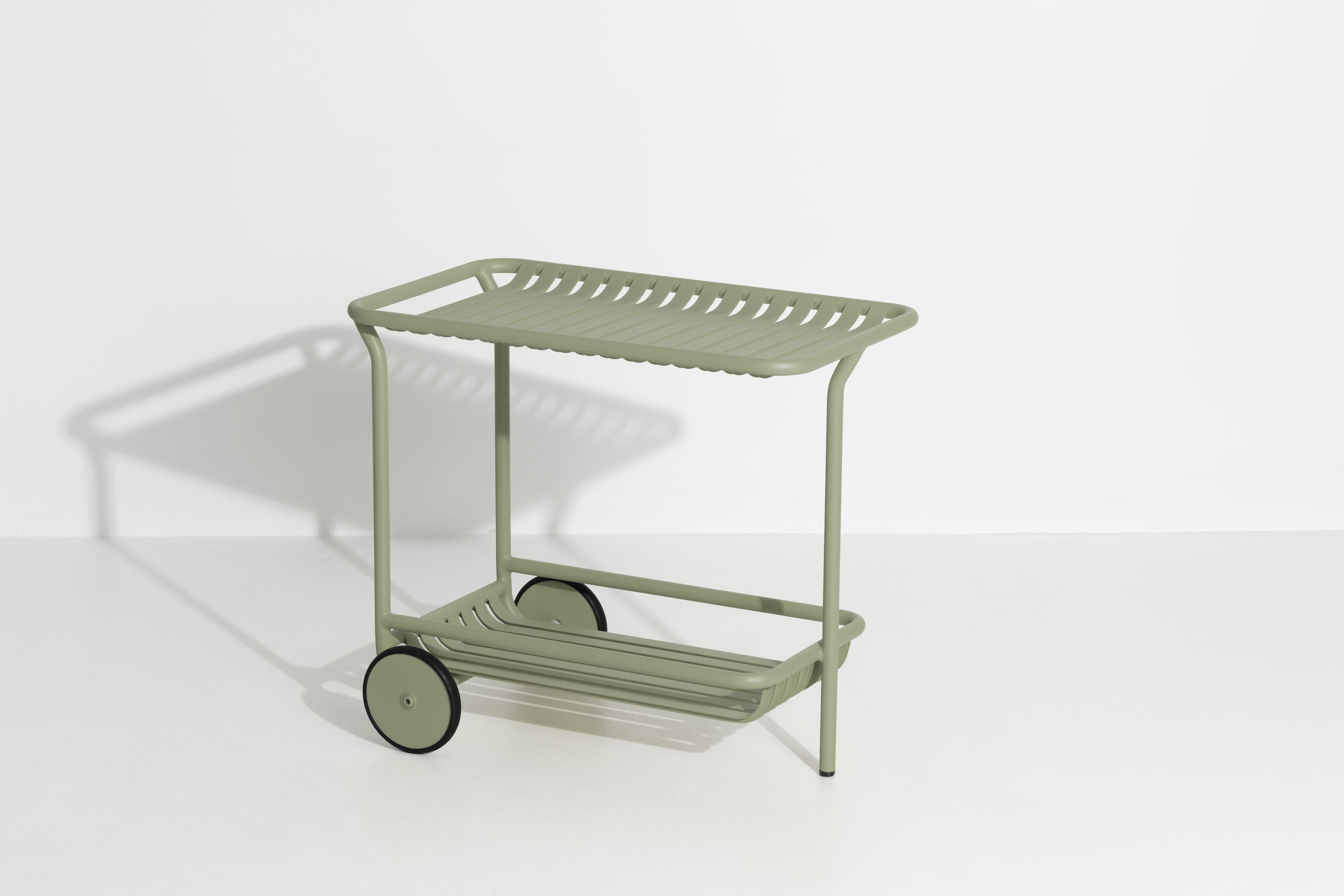Chinese Petite Friture Week-End Trolley in Jade Green Aluminium by Studio BrichetZiegler For Sale