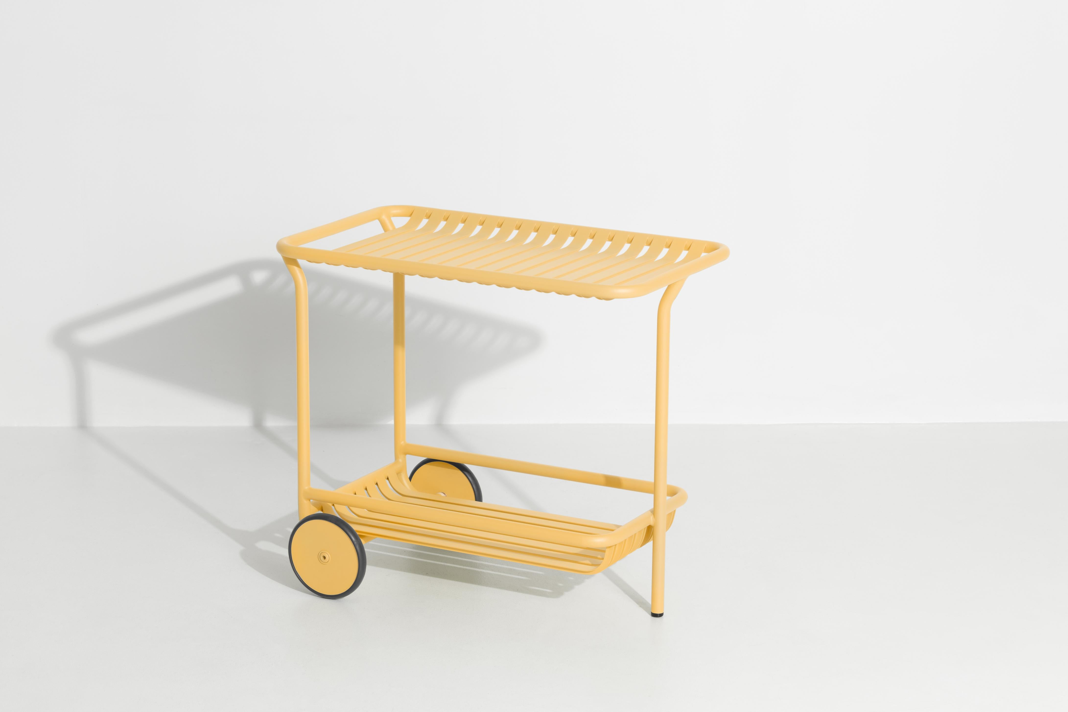Petite Friture Week-End Trolley in Saffron Aluminium by Studio BrichetZiegler, 2017

The week-end collection is a full range of outdoor furniture, in aluminium grained epoxy paint, matt finish, that includes 18 functions and 8 colours for the