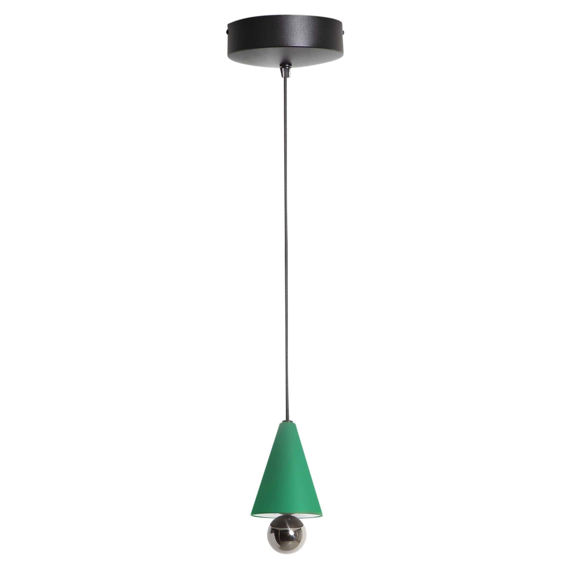 Lámpara Colgante Petite Friture XS Cherry LED en aluminio verde menta y titanio en venta