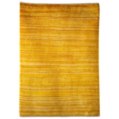 Petite Gold Contemporary Gabbeh Persian Wool Rug