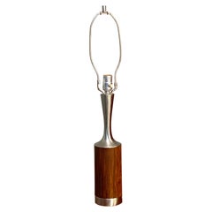 Used Petite Genuine Rosewood and Chrome Lamp by Laurel
