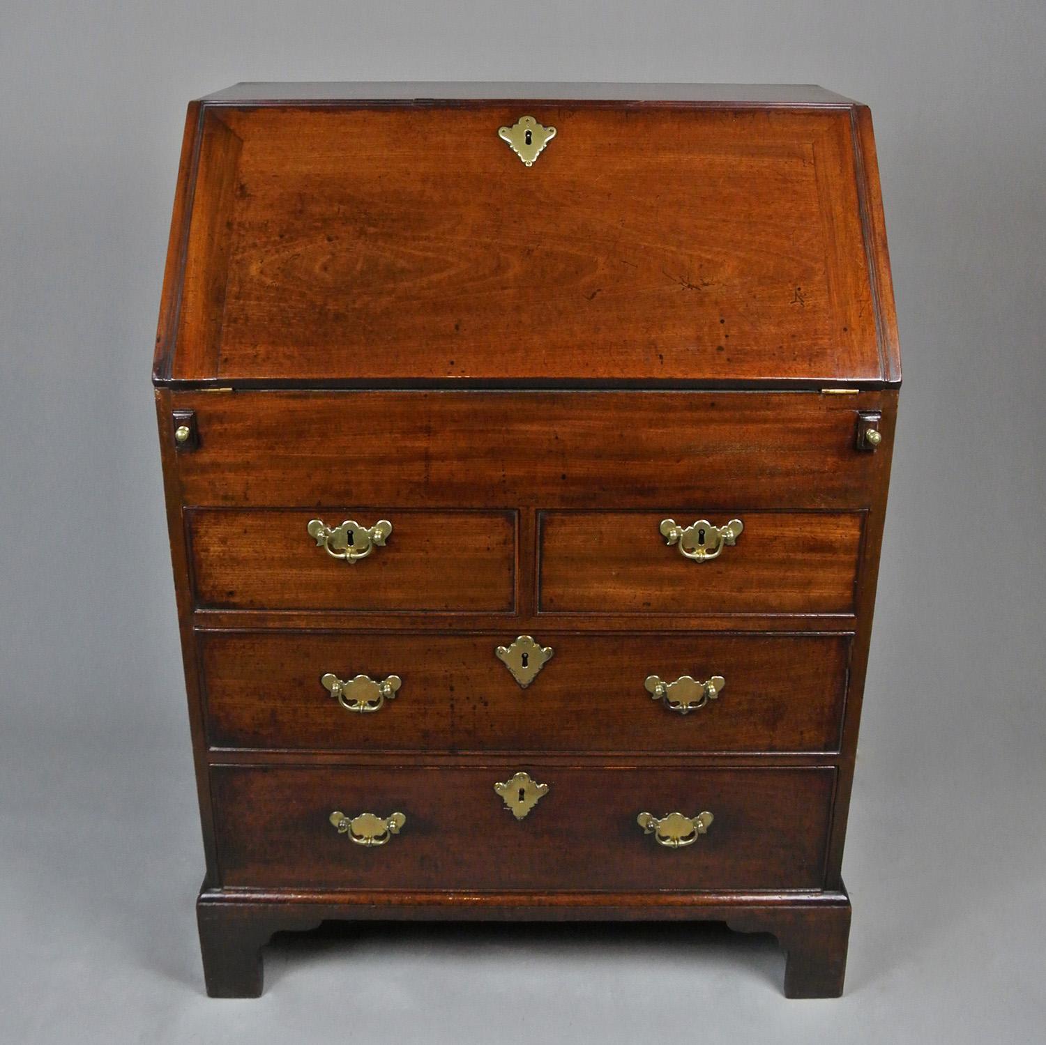 Petite George II Mahogany Bureau, c. 1740 1