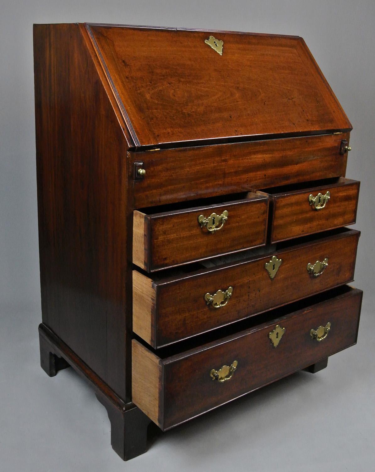 Petite George II Mahogany Bureau, c. 1740 2
