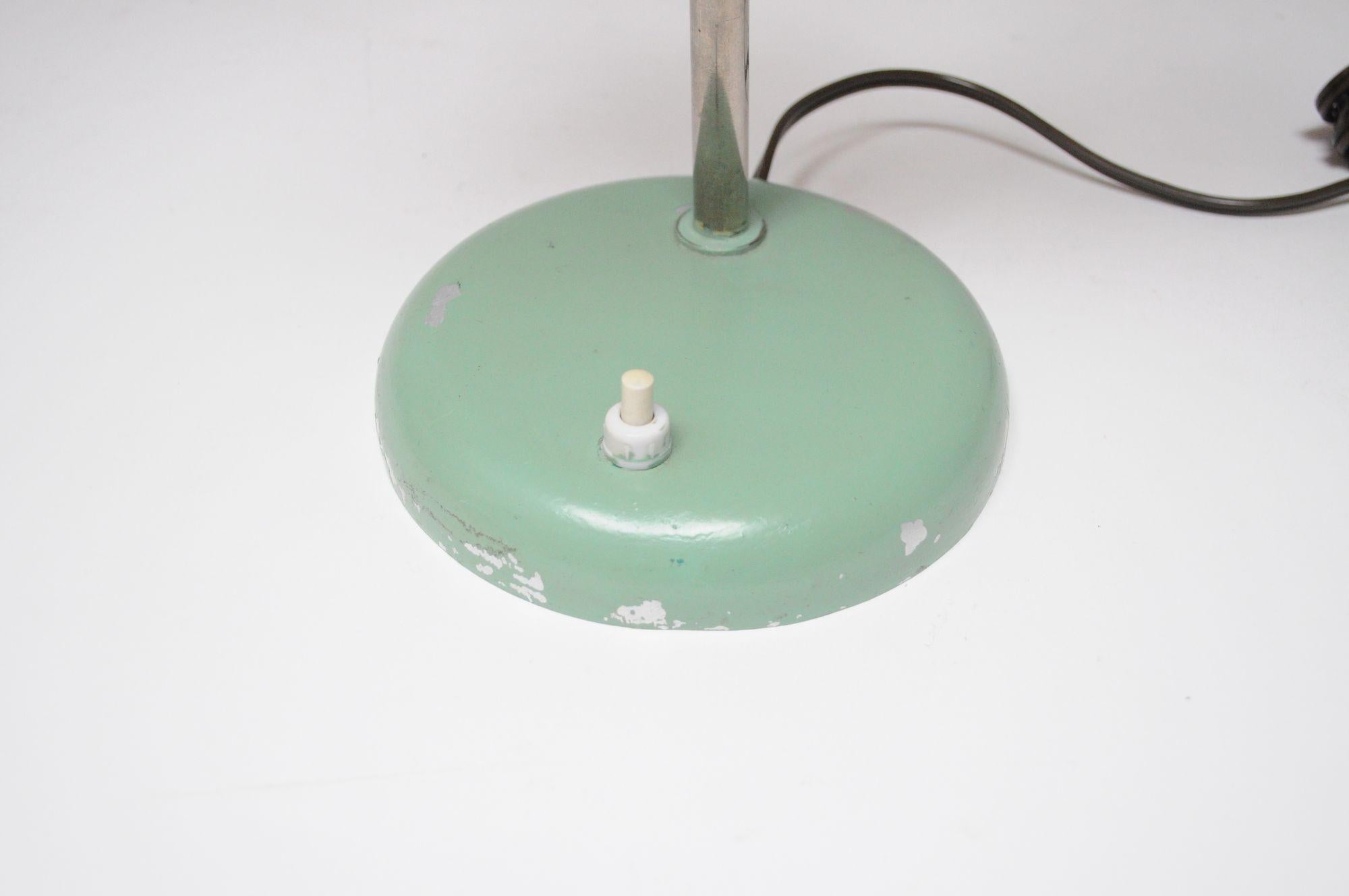 Petite German Modern Mint Green Gooseneck Task Lamp after Christian Dell For Sale 5
