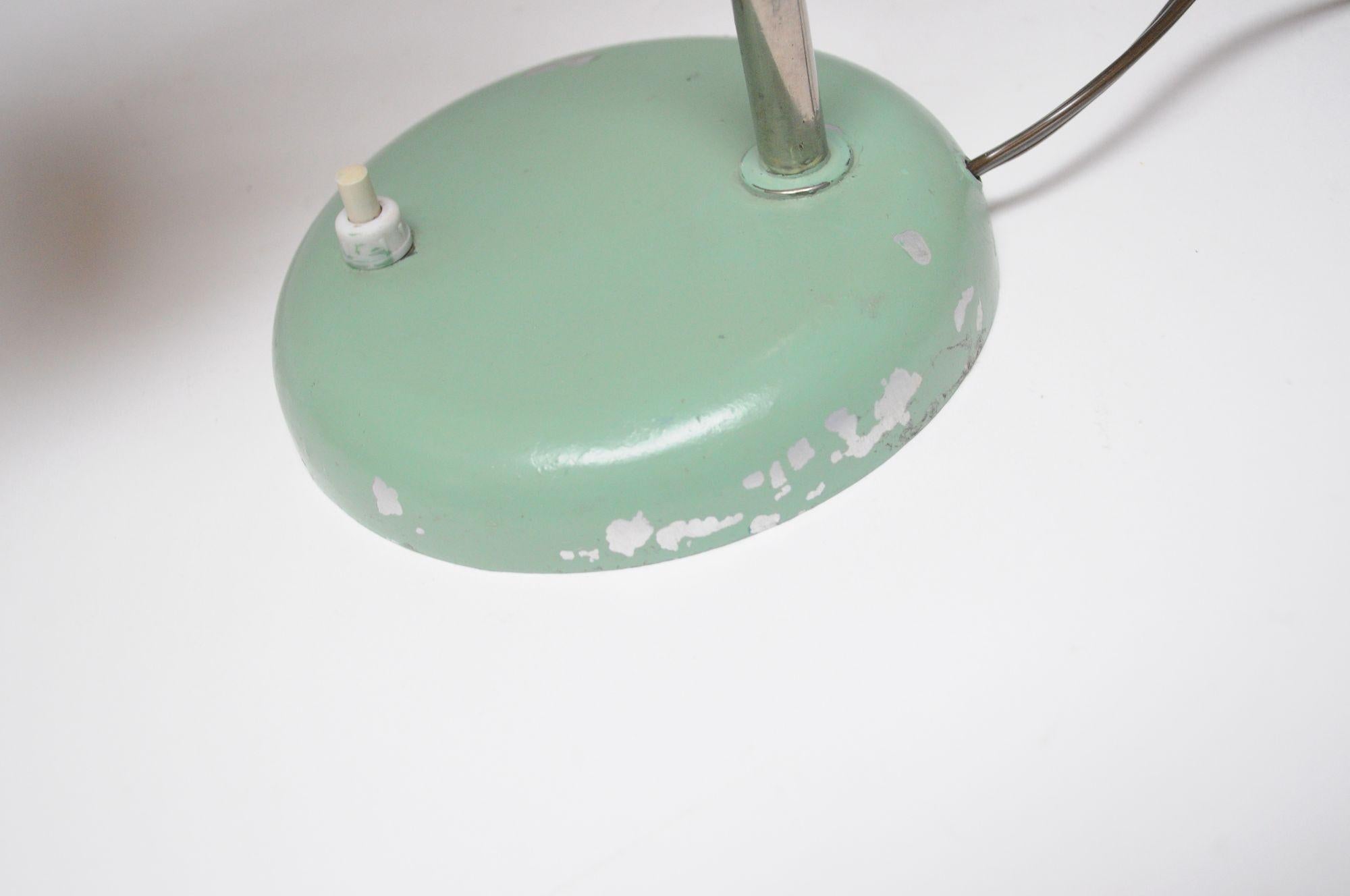 Petite German Modern Mint Green Gooseneck Task Lamp after Christian Dell For Sale 6
