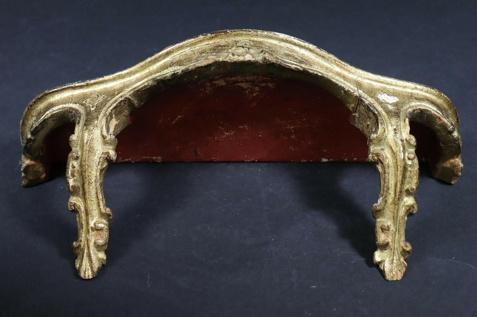Gilt Petite Gilded Tole Wall Mount Console Hollywood Regency Style Vintage Italy For Sale