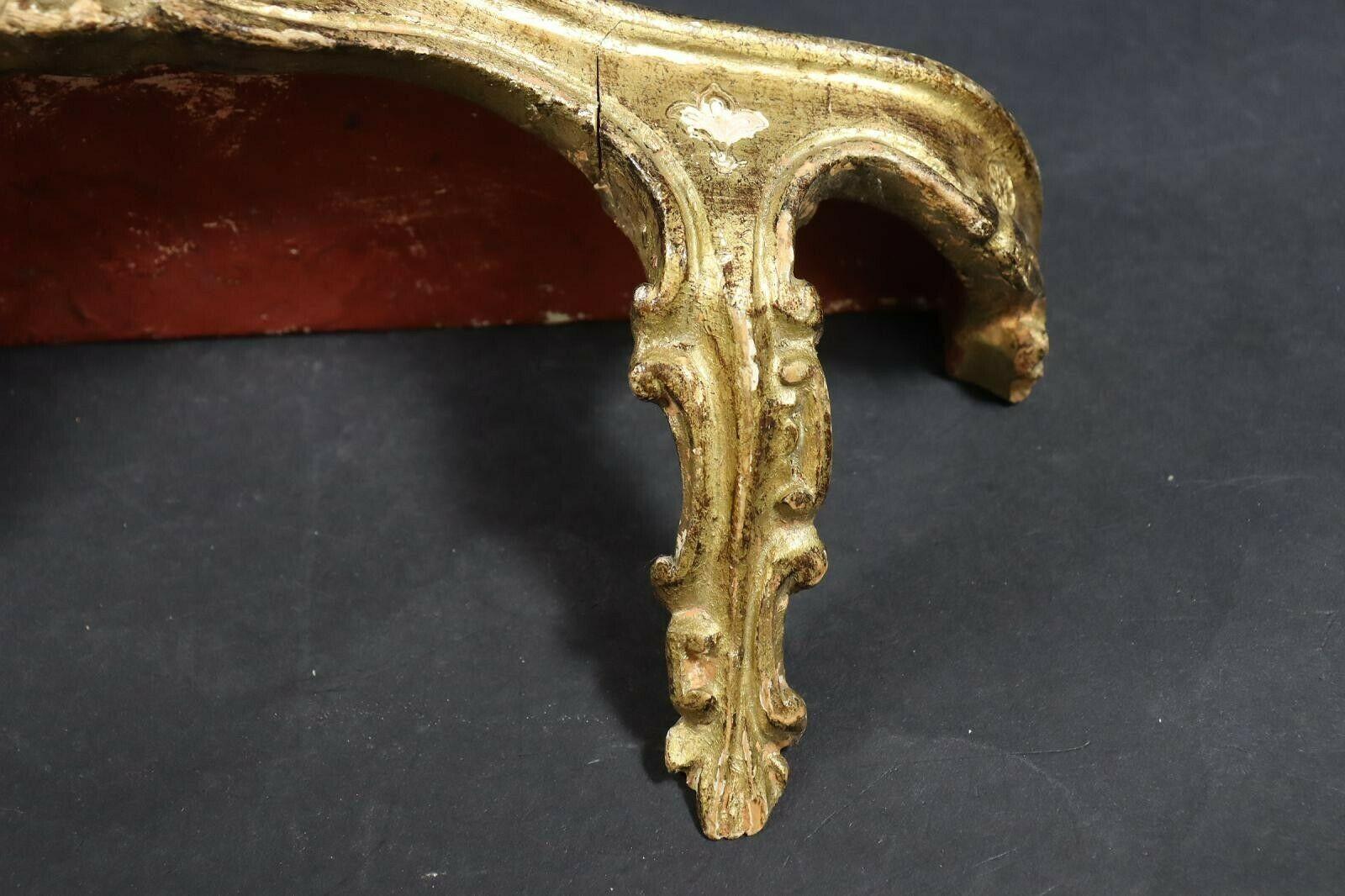 Mid-20th Century Petite Gilded Tole Wall Mount Console Hollywood Regency Style Vintage Italy For Sale