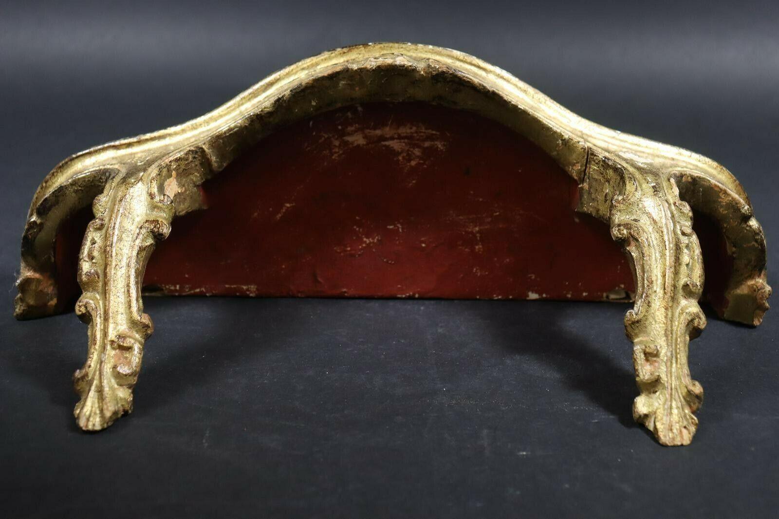Composition Petite Gilded Tole Wall Mount Console Hollywood Regency Style Vintage Italy For Sale