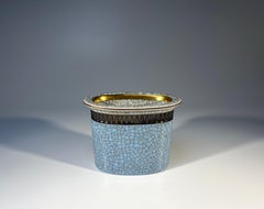 Petit pot à glaçure bleu poudré doré, Thorkild Olsen Royal Copenhagen #2949