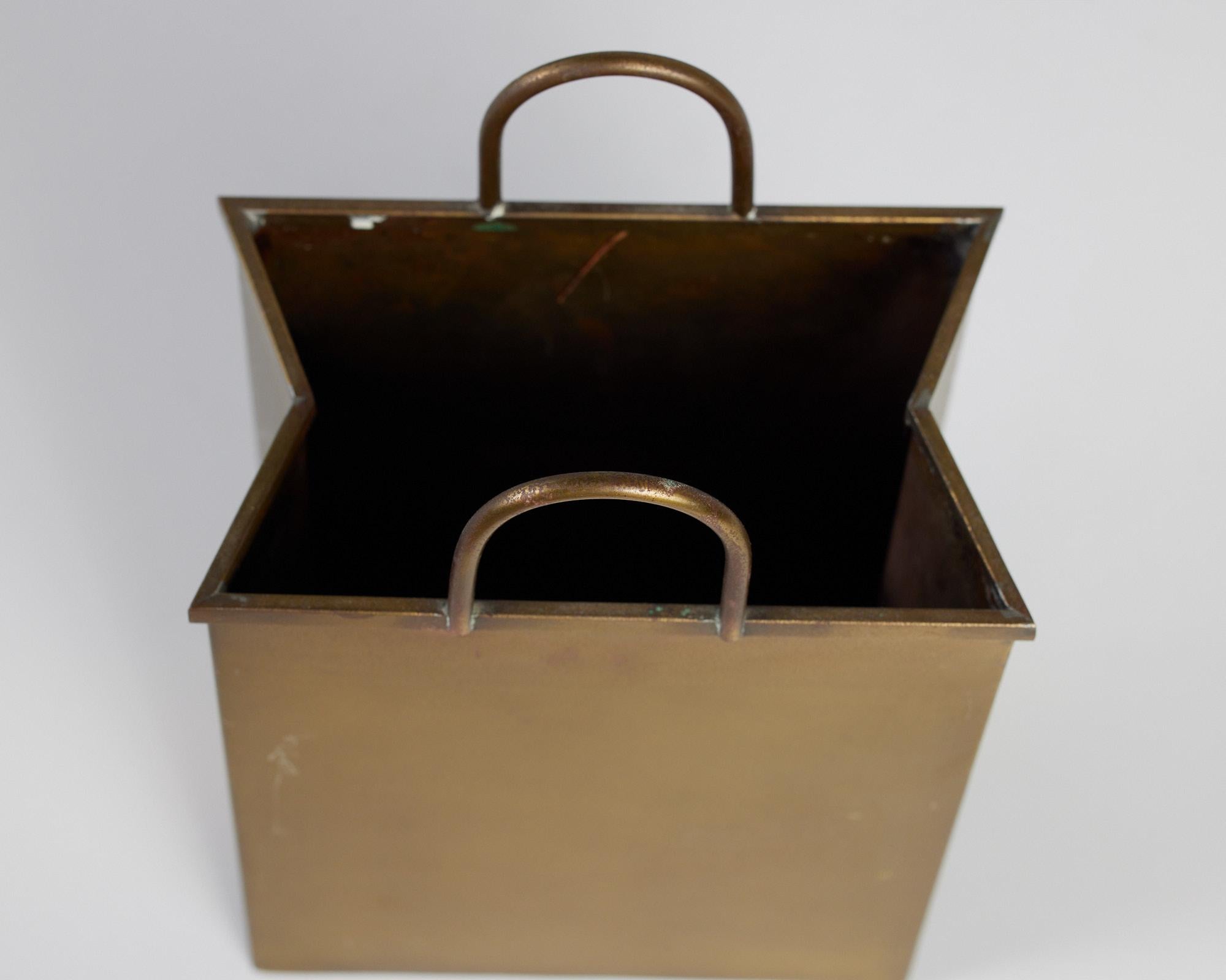 Petite Gio Ponti Attributed Patinated Brass Shopping Bag 4