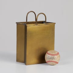 Petite Gio Ponti Attributed Patinated Brass Shopping Bag