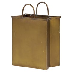 Petite Gio Ponti Attributed Patinated Brass Shopping Bag