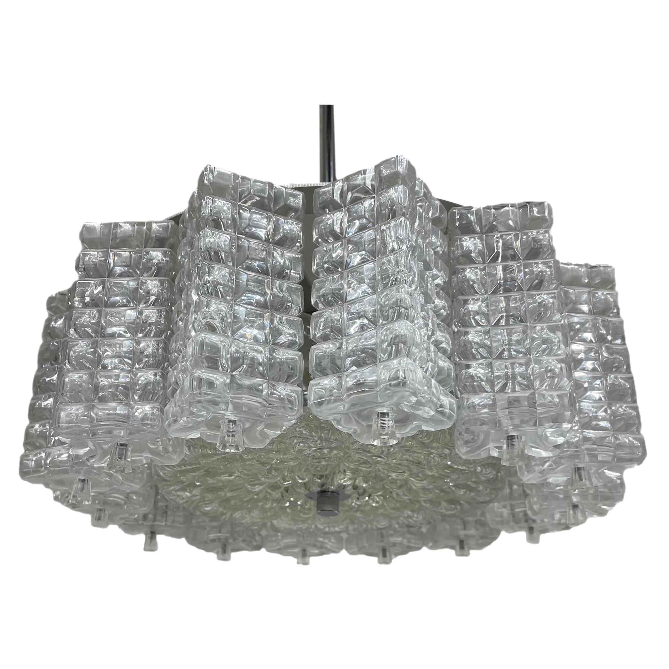 Petite Glass Cube Chandelier by Austrolux, Austria, 1960s For Sale