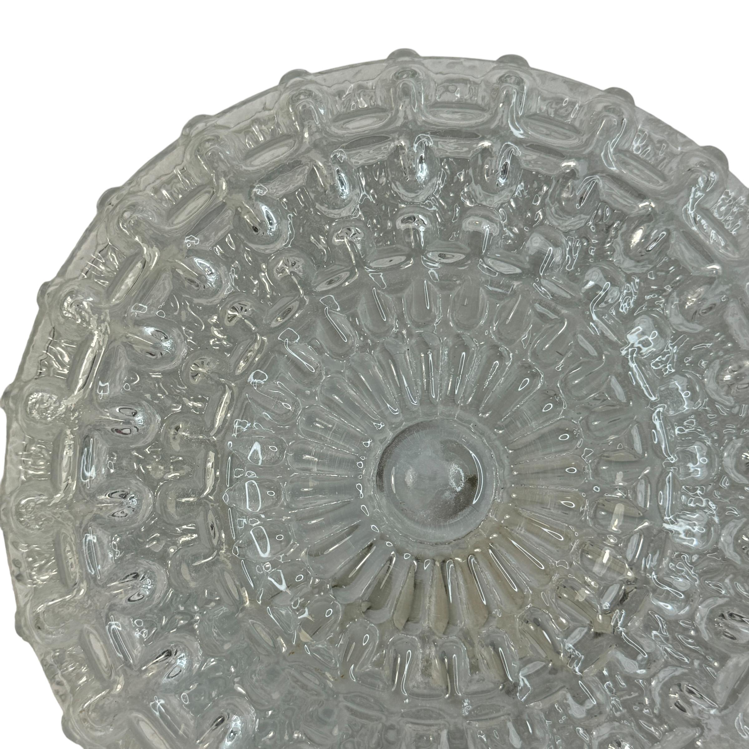 Petite Glass Flush Mount Vintage German, 1970s For Sale 5