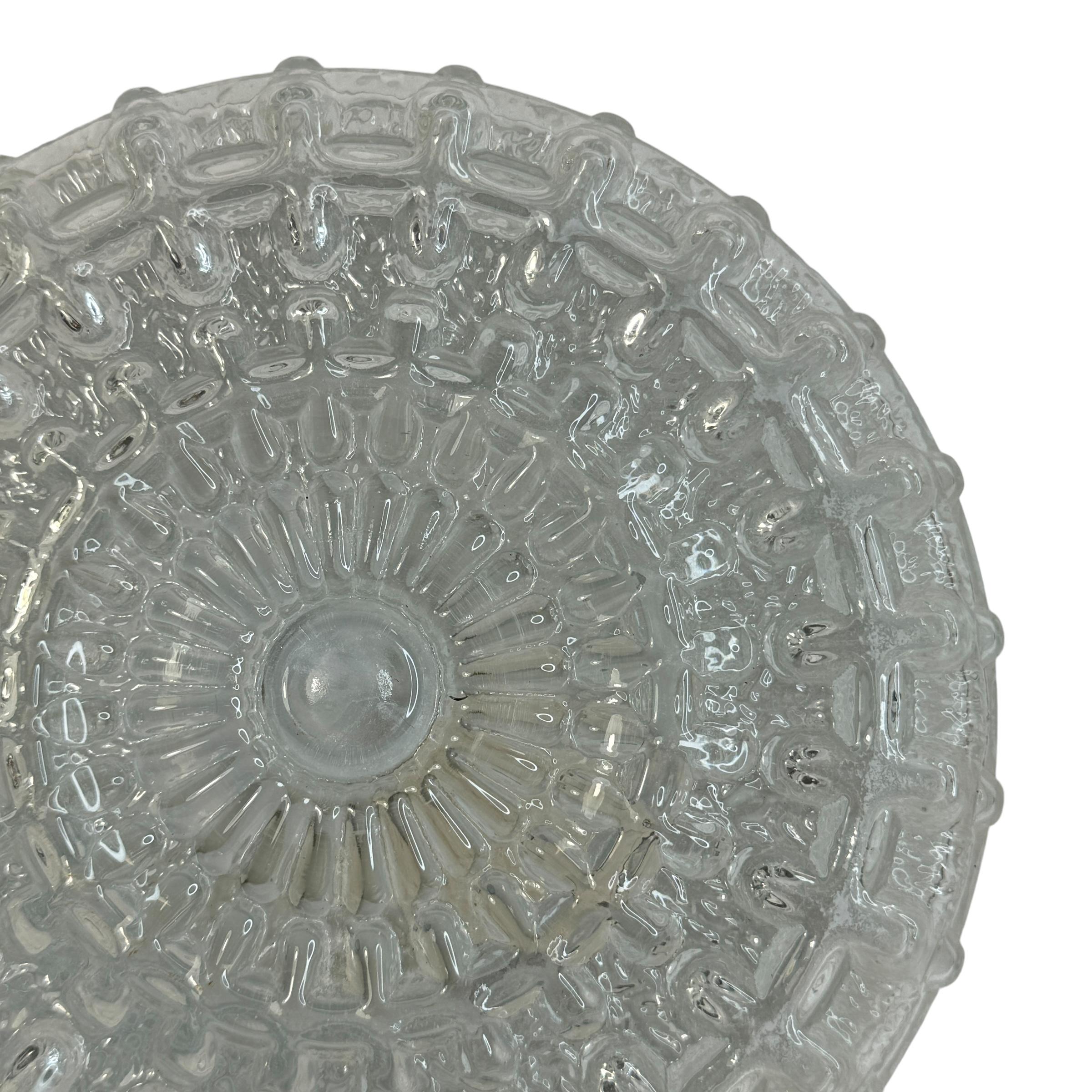 Petite Glass Flush Mount Vintage German, 1970s In Good Condition For Sale In Nuernberg, DE