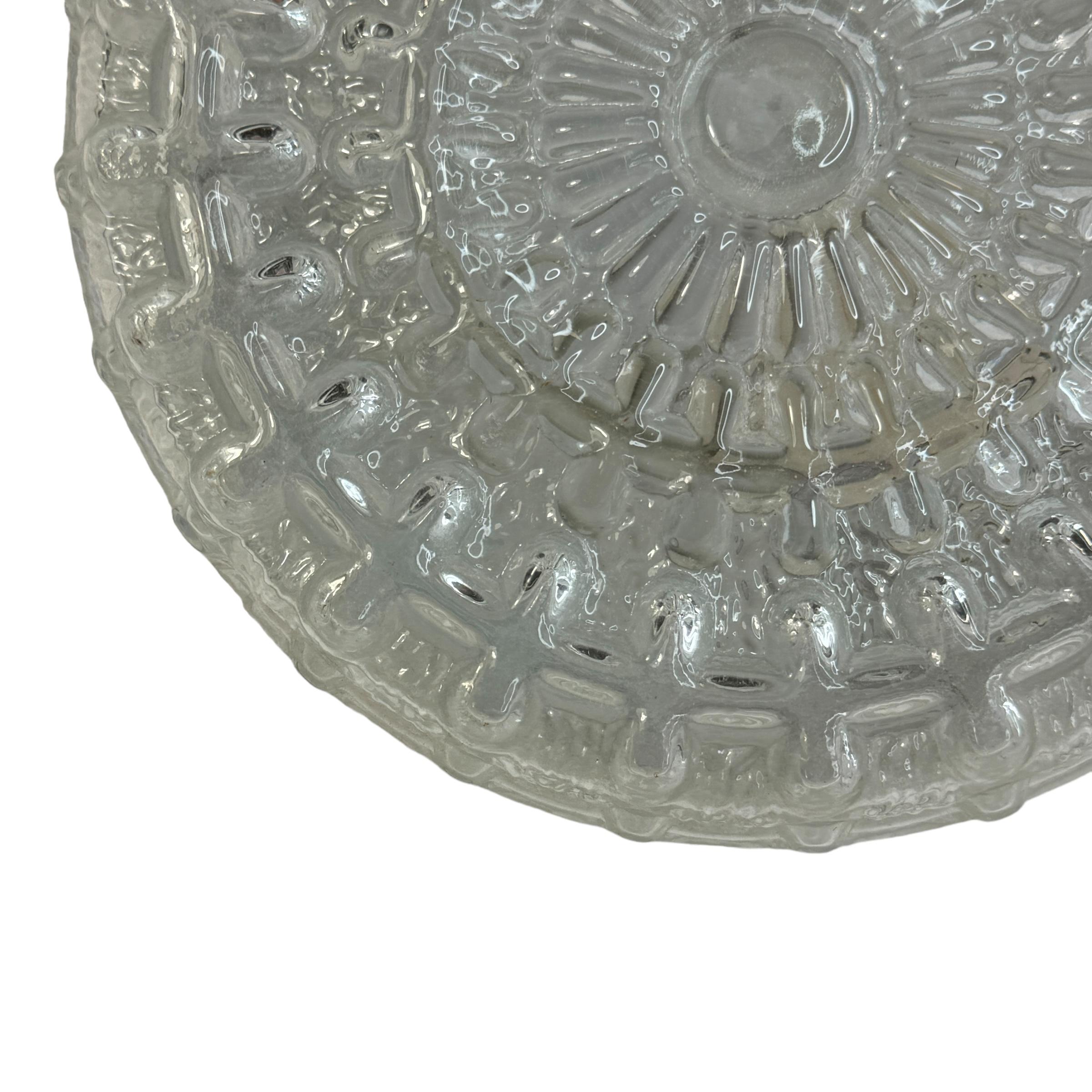 Petite Glass Flush Mount Vintage German, 1970s For Sale 2