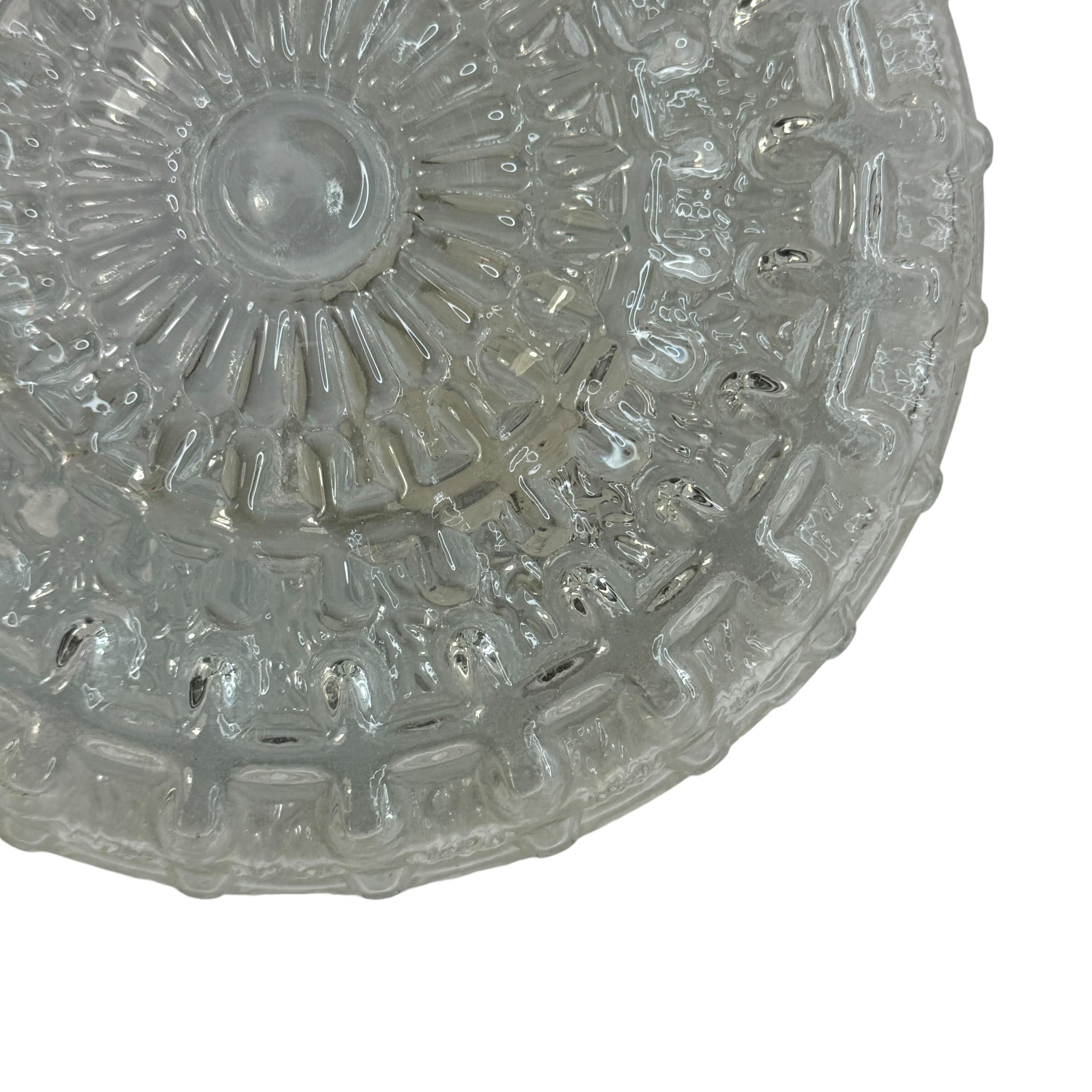Petite Glass Flush Mount Vintage German, 1970s For Sale 3