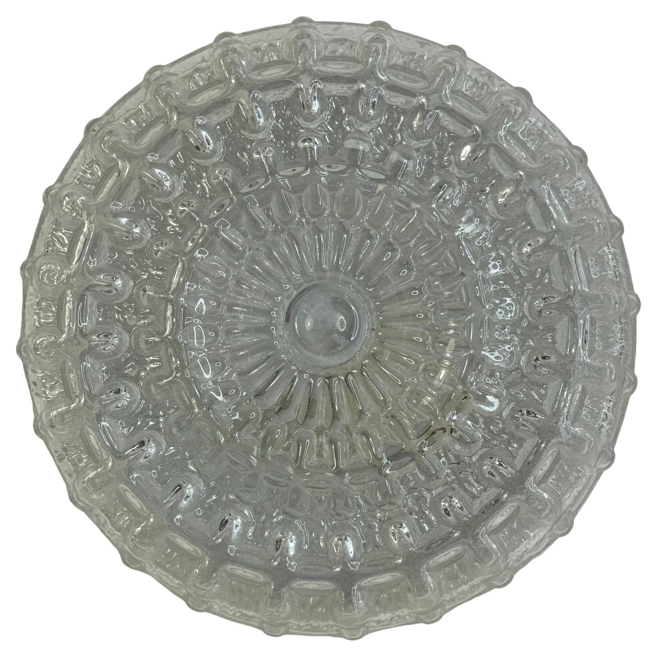 Petite Glass Flush Mount Vintage German, 1970s For Sale