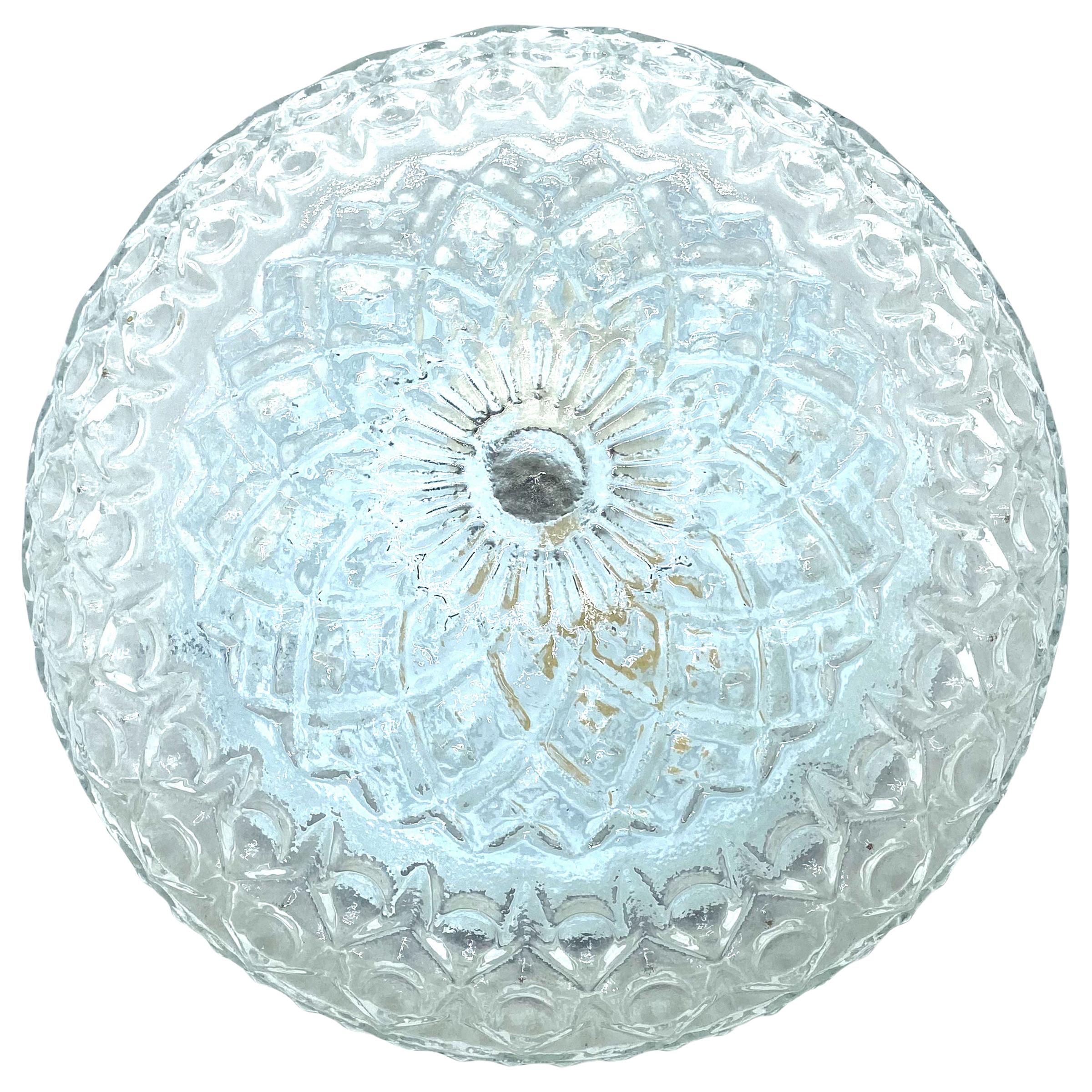 Petite Glass Flush Mount Ceiling Light Massive Leuchten, Germany For Sale