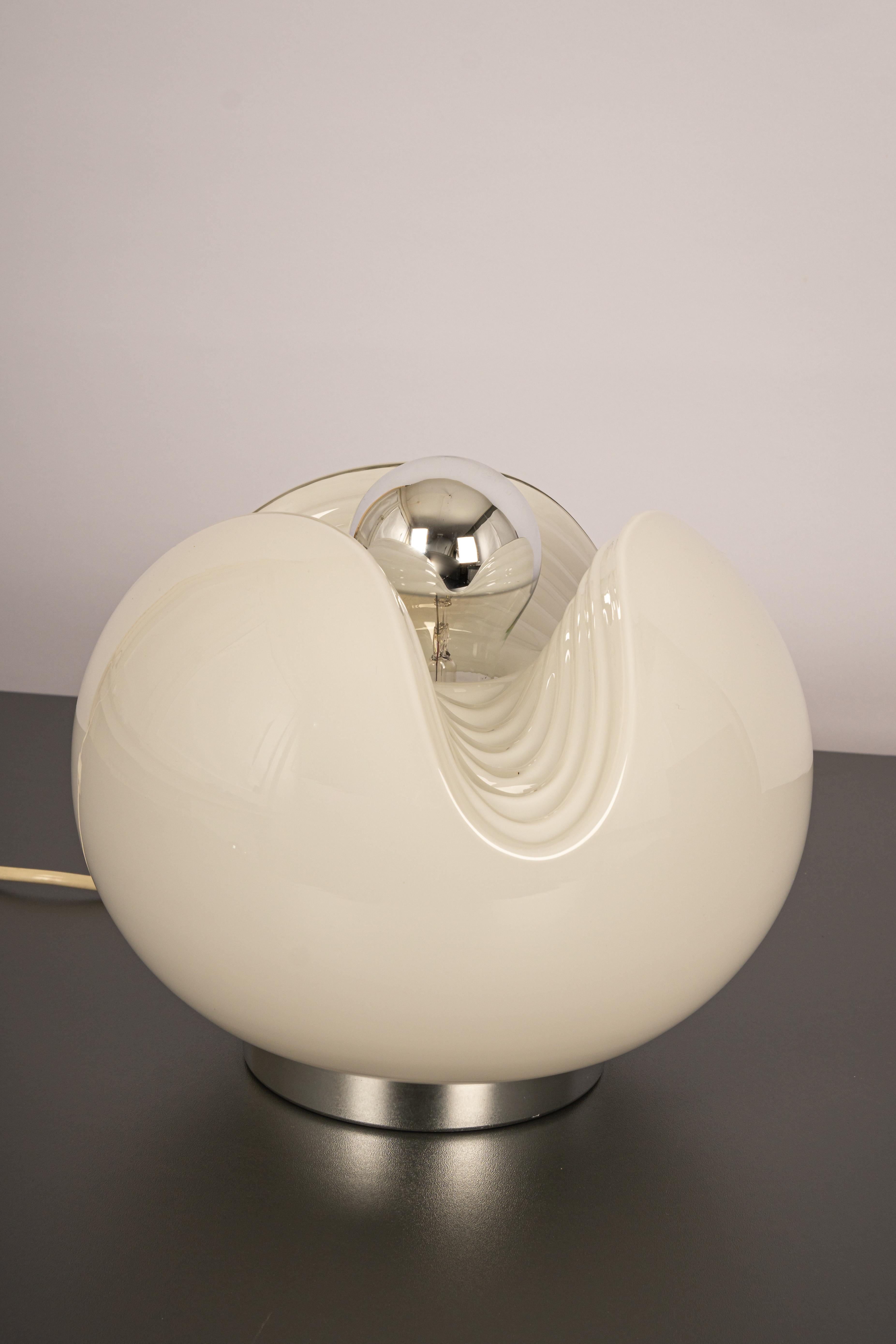 1 of 2 Petite Glass Table Light by Koch & Lowy for Peill & Putzler, Germany, 70s For Sale 5