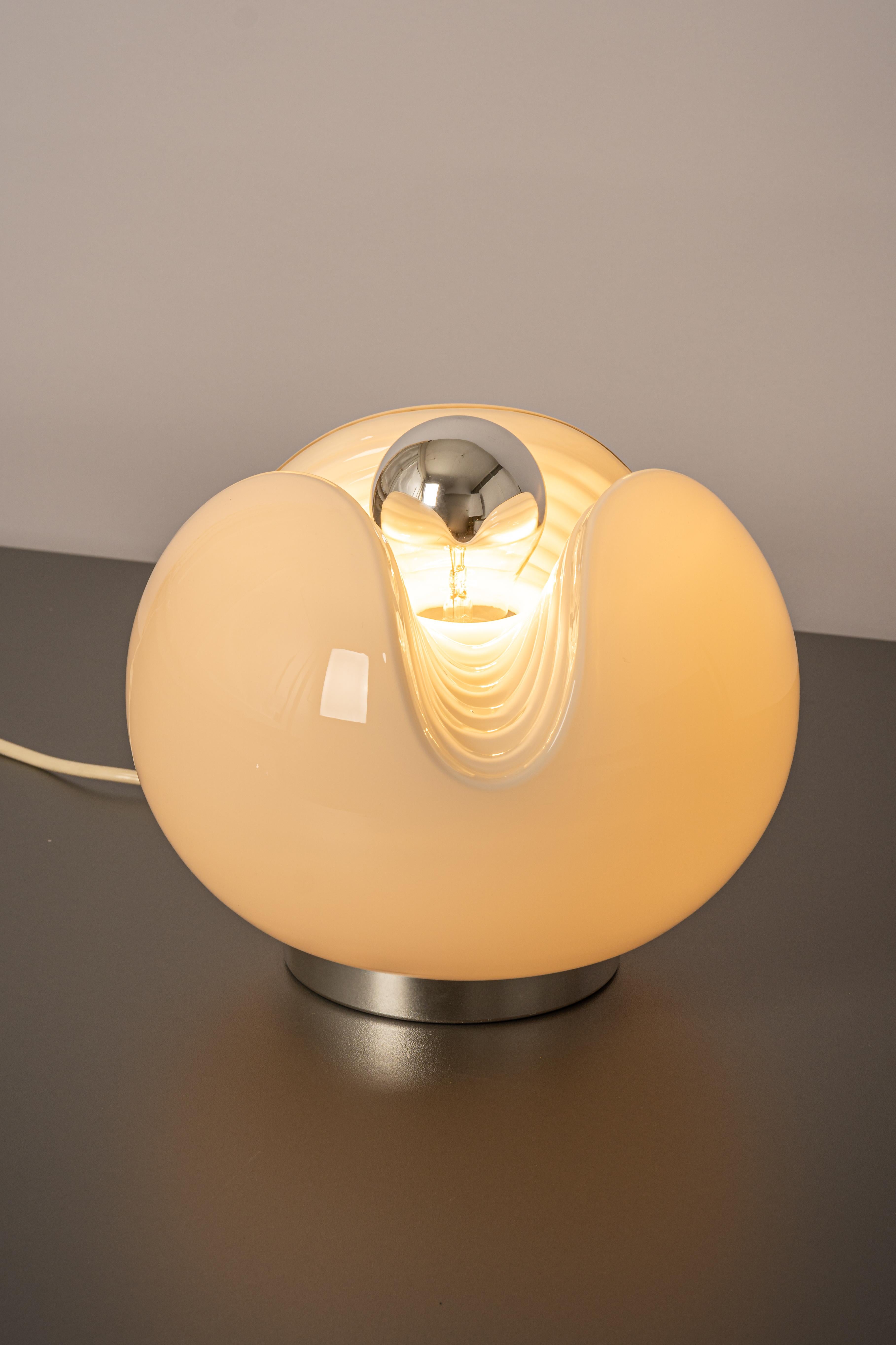 1 of 2 Petite Glass Table Light by Koch & Lowy for Peill & Putzler, Germany, 70s For Sale 7