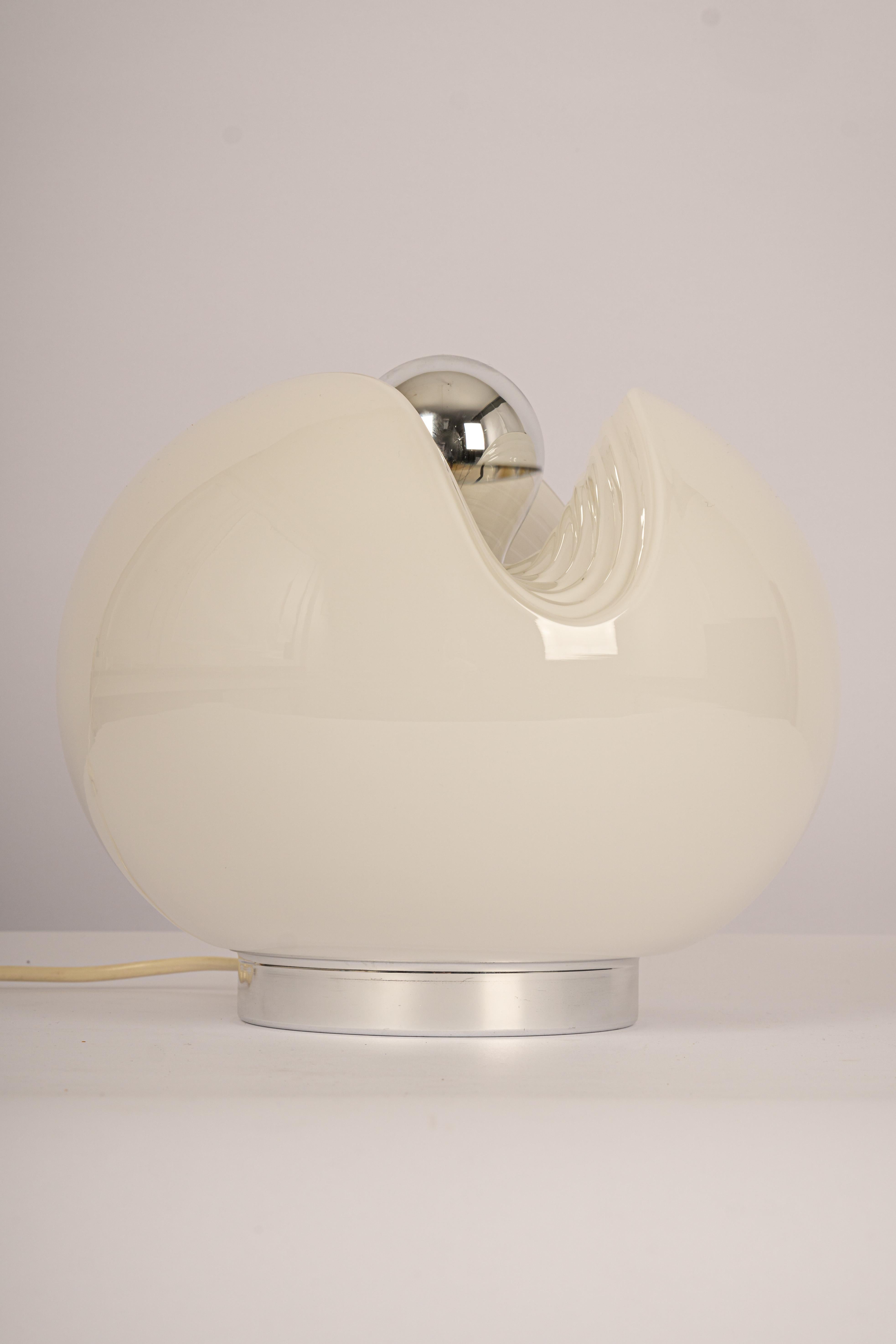 Mid-Century Modern 1 of 2 Petite Glass Table Light by Koch & Lowy for Peill & Putzler, Germany, 70s For Sale