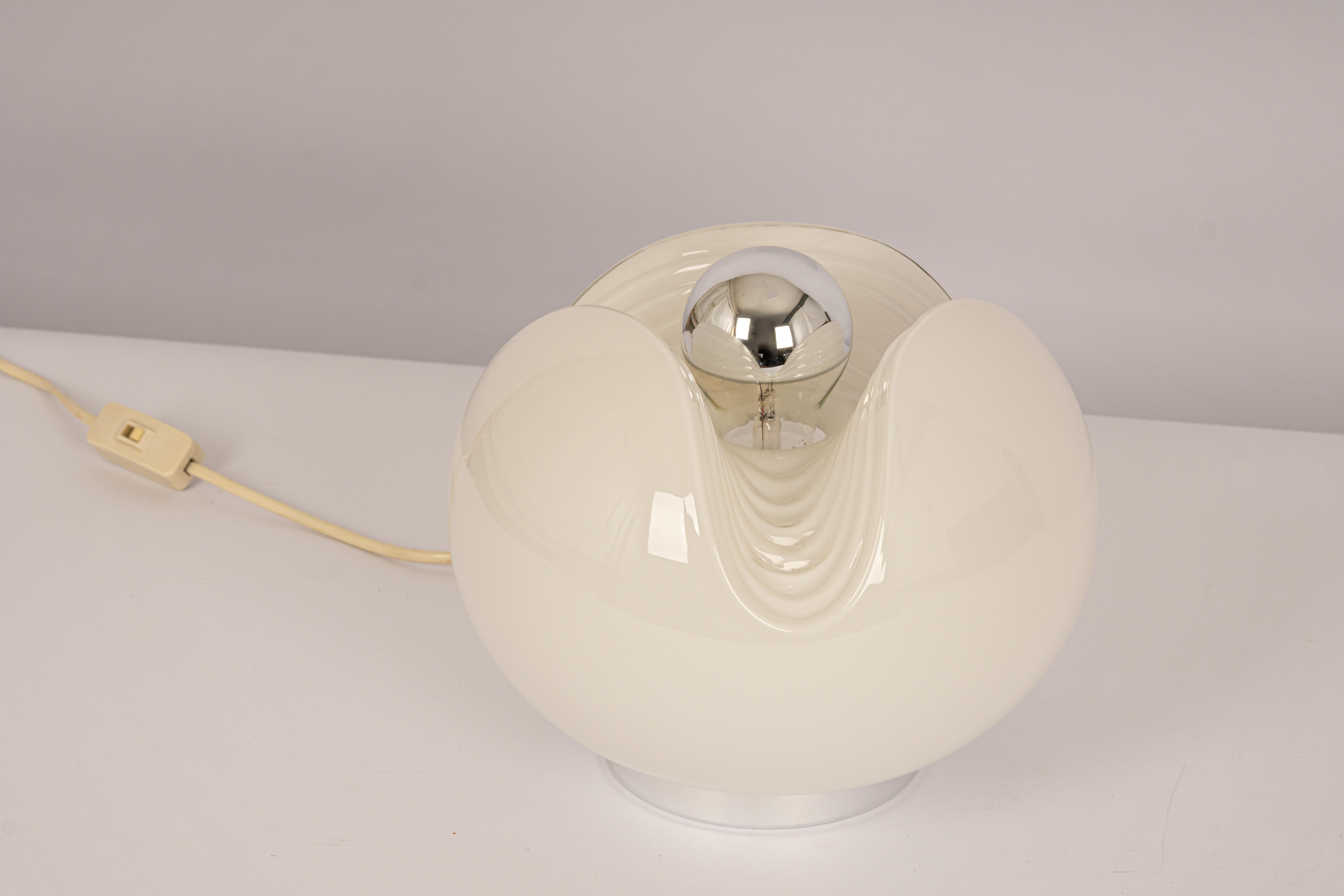 Late 20th Century 1 of 2 Petite Glass Table Light by Koch & Lowy for Peill & Putzler, Germany, 70s For Sale