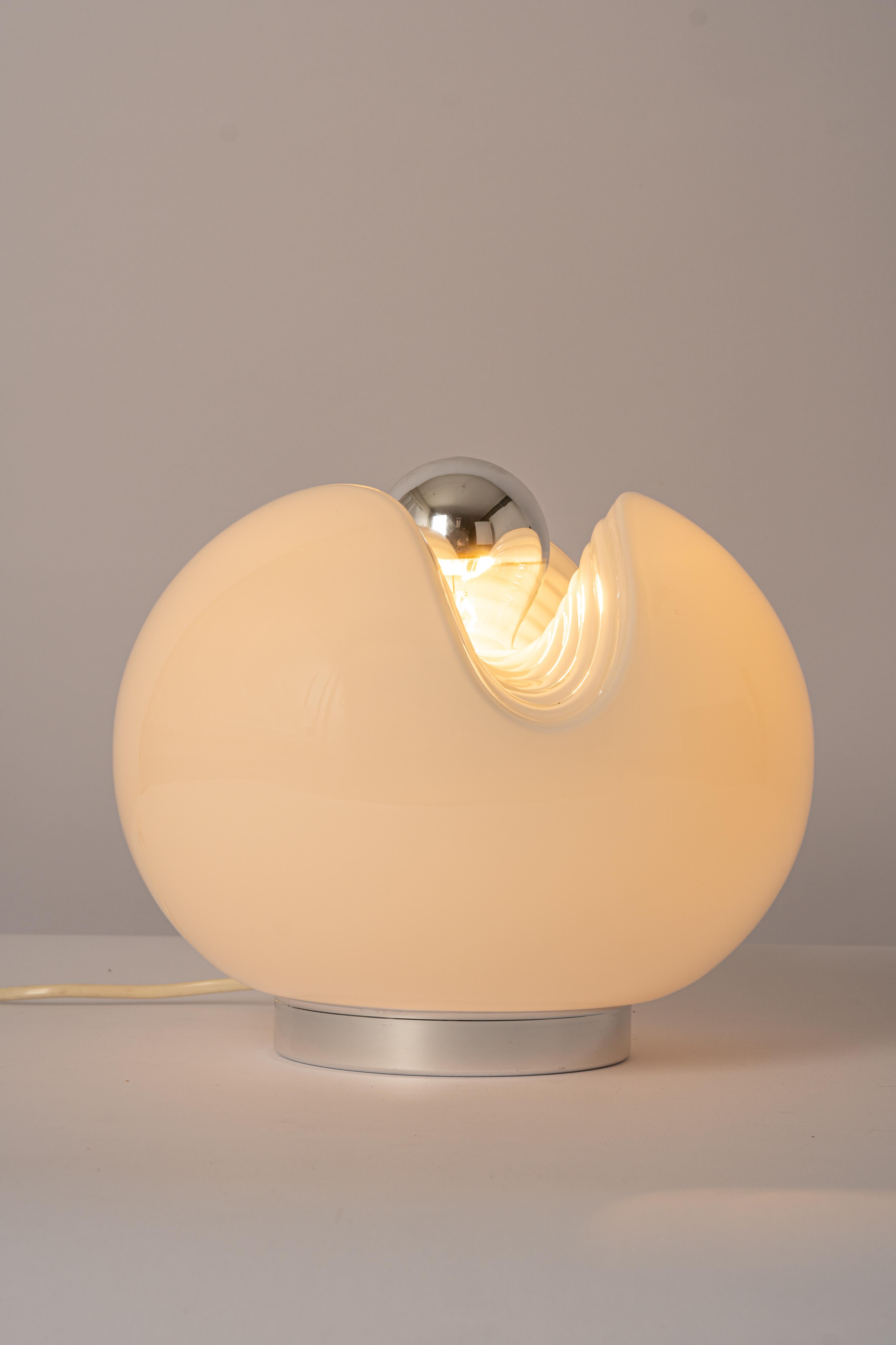 1 of 2 Petite Glass Table Light by Koch & Lowy for Peill & Putzler, Germany, 70s For Sale 2