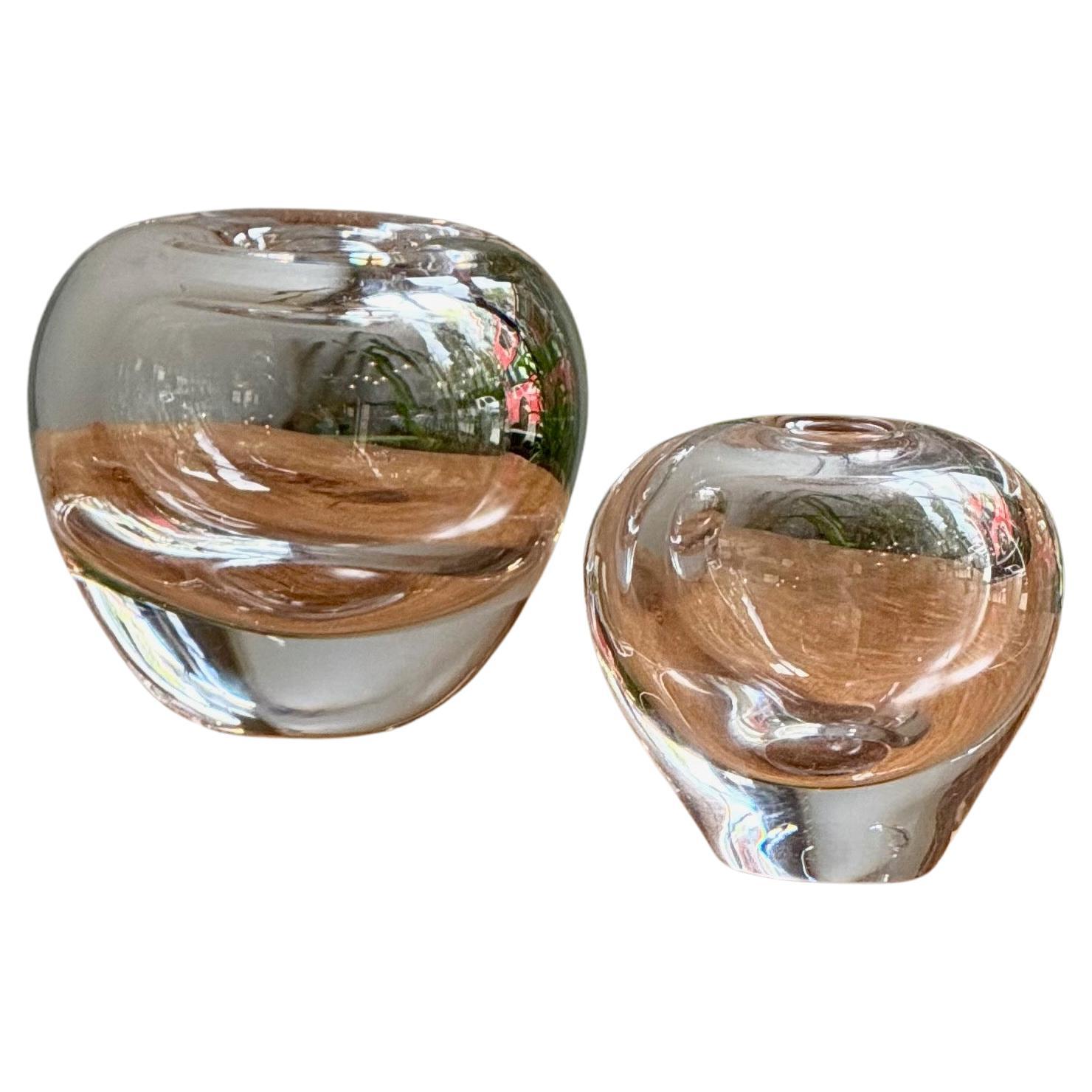Petite Glass Vases/ Orrefors, Sweden For Sale