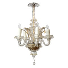 Petite Gold-Flecked Italian Murano Chandelier