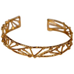 Petite Gold-Plated Bronze "Twig" Bracelet by Franck Evennou, France, 2018