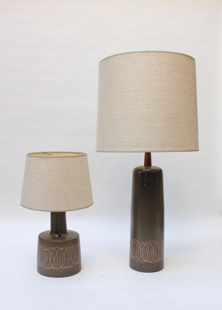 Mid-20th Century Petite Gordon and Jane Martz Ceramic Table Lamp with Shade For Sale