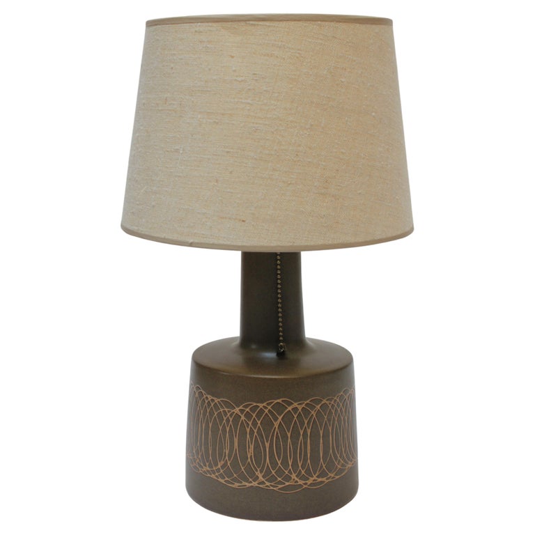 Petite Gordon and Jane Martz Ceramic Table Lamp with Shade For Sale