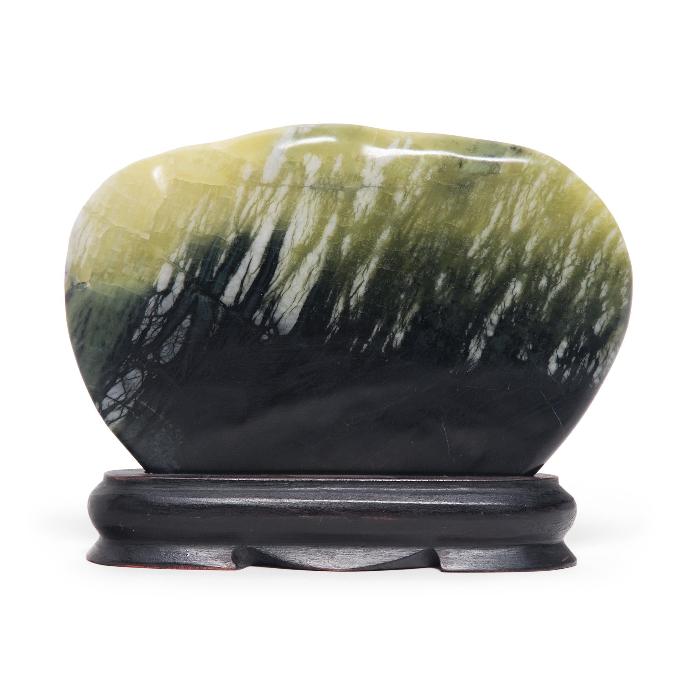 Chinese Petite Greenery Meditation Stone